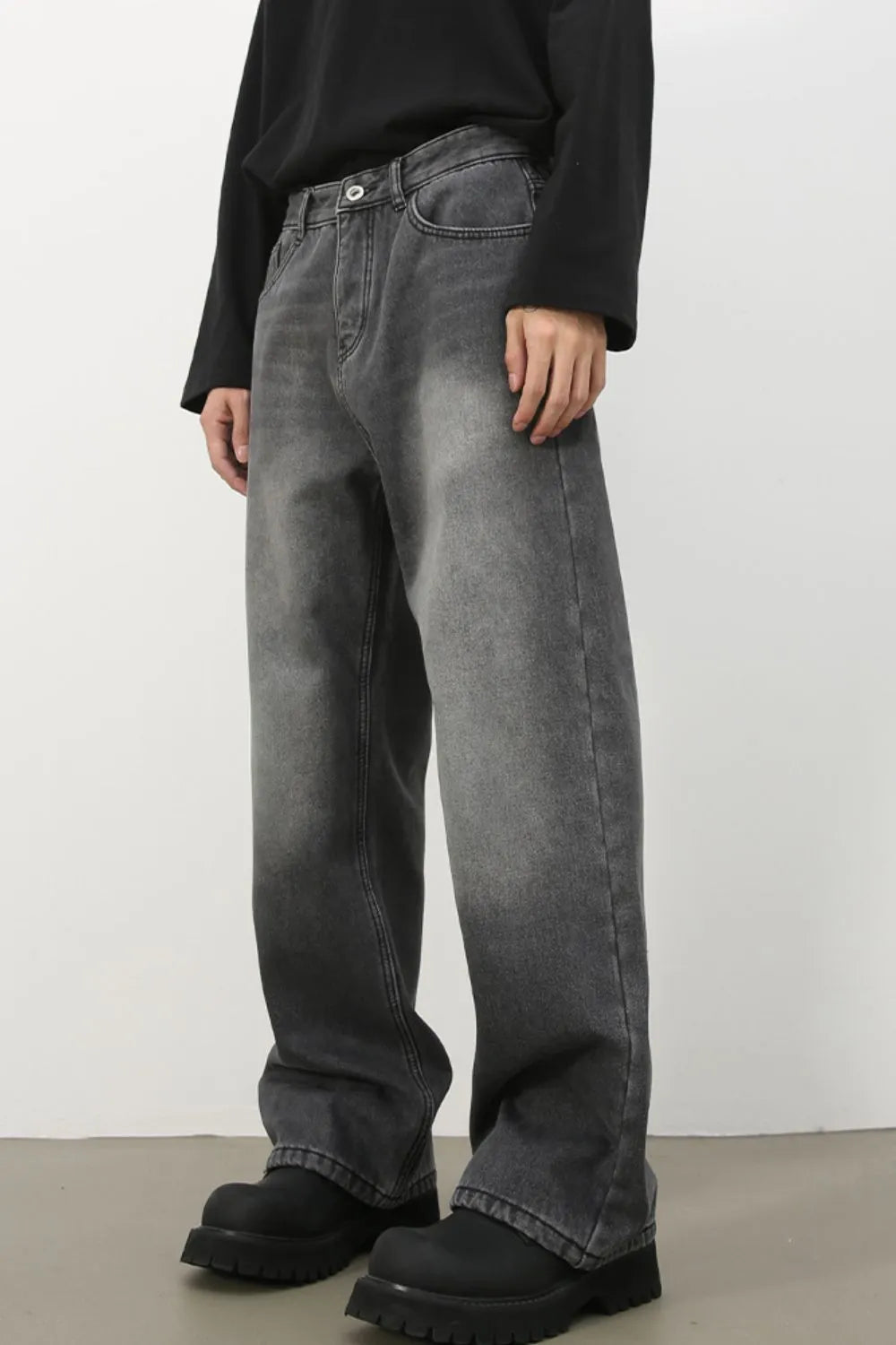 TEEK - Mens Dark Grey Loose Fit Pocketed Jeans JEANS TEEK Trend