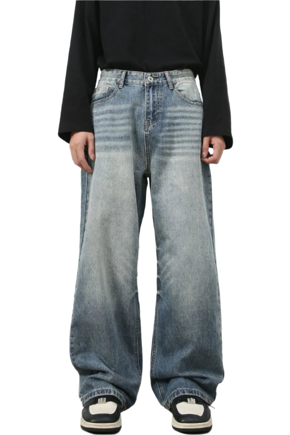 TEEK - Mens Wide Leg Medium Wash Pocketed Jeans JEANS TEEK Trend S