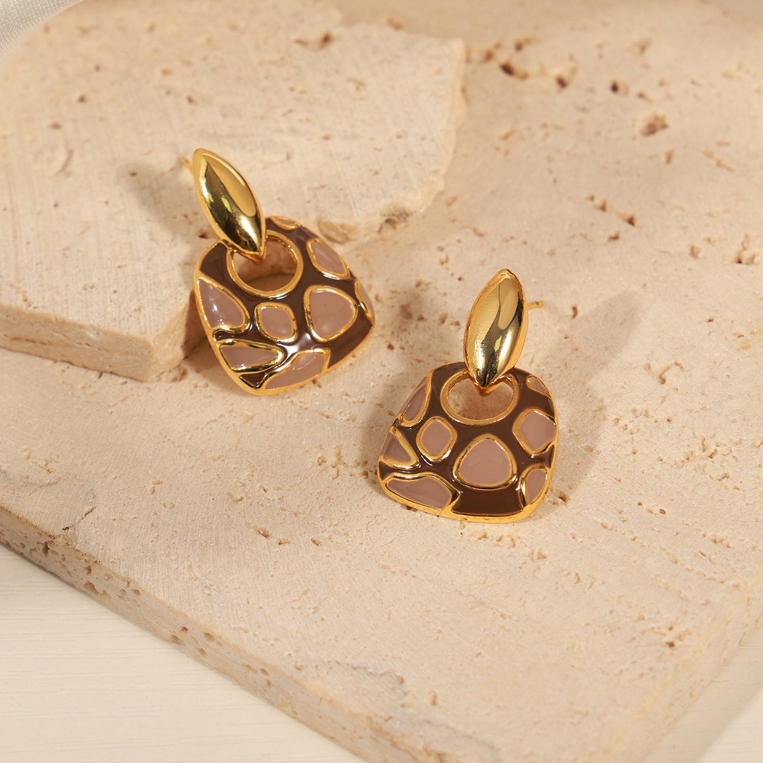TEEK - Copper Oil Drip Earrings JEWELRY TEEK Trend Chestnut  