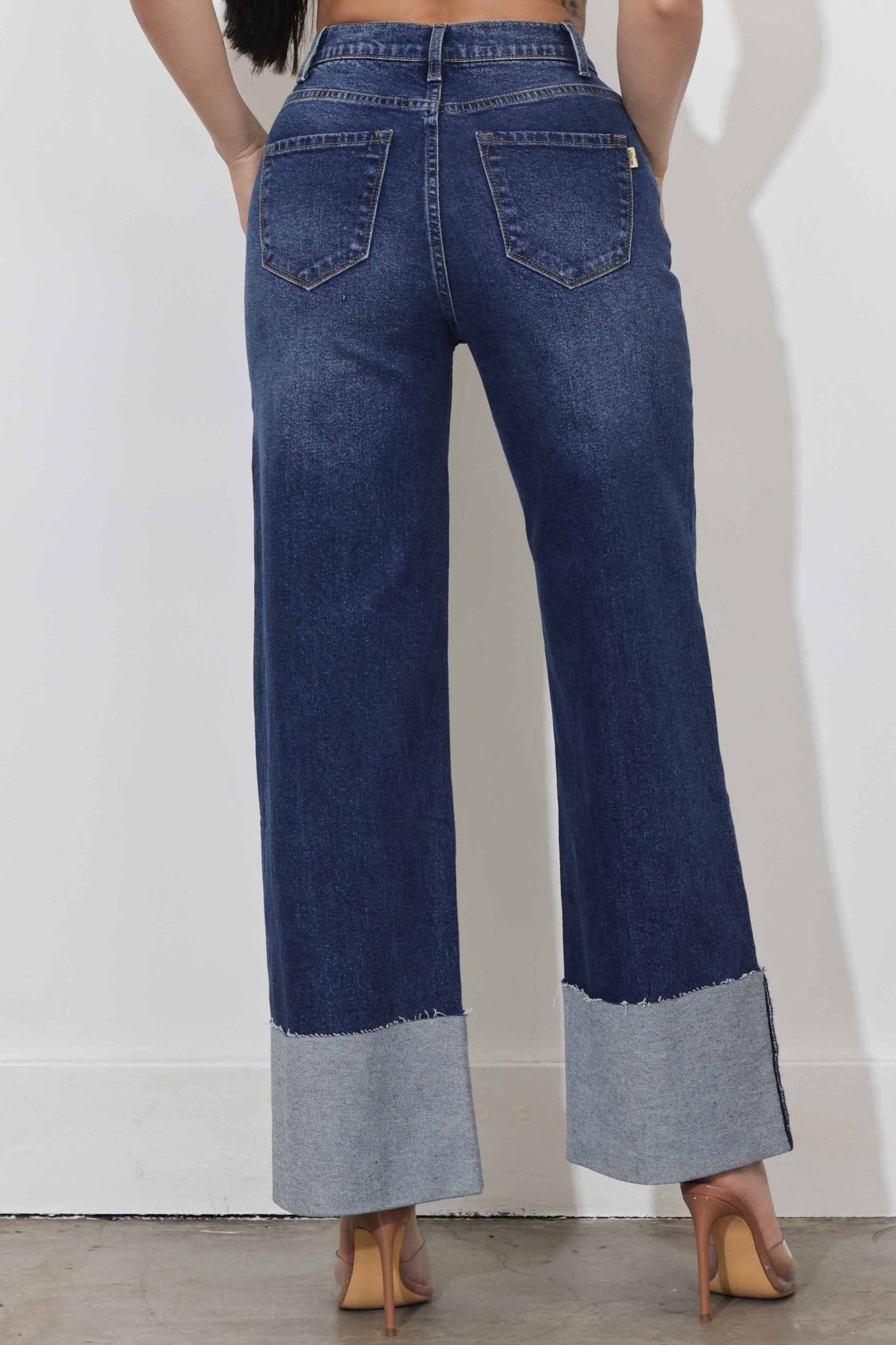 TEEK - Cuff Up Wide Leg Jeans JEANS TEEK RRRB