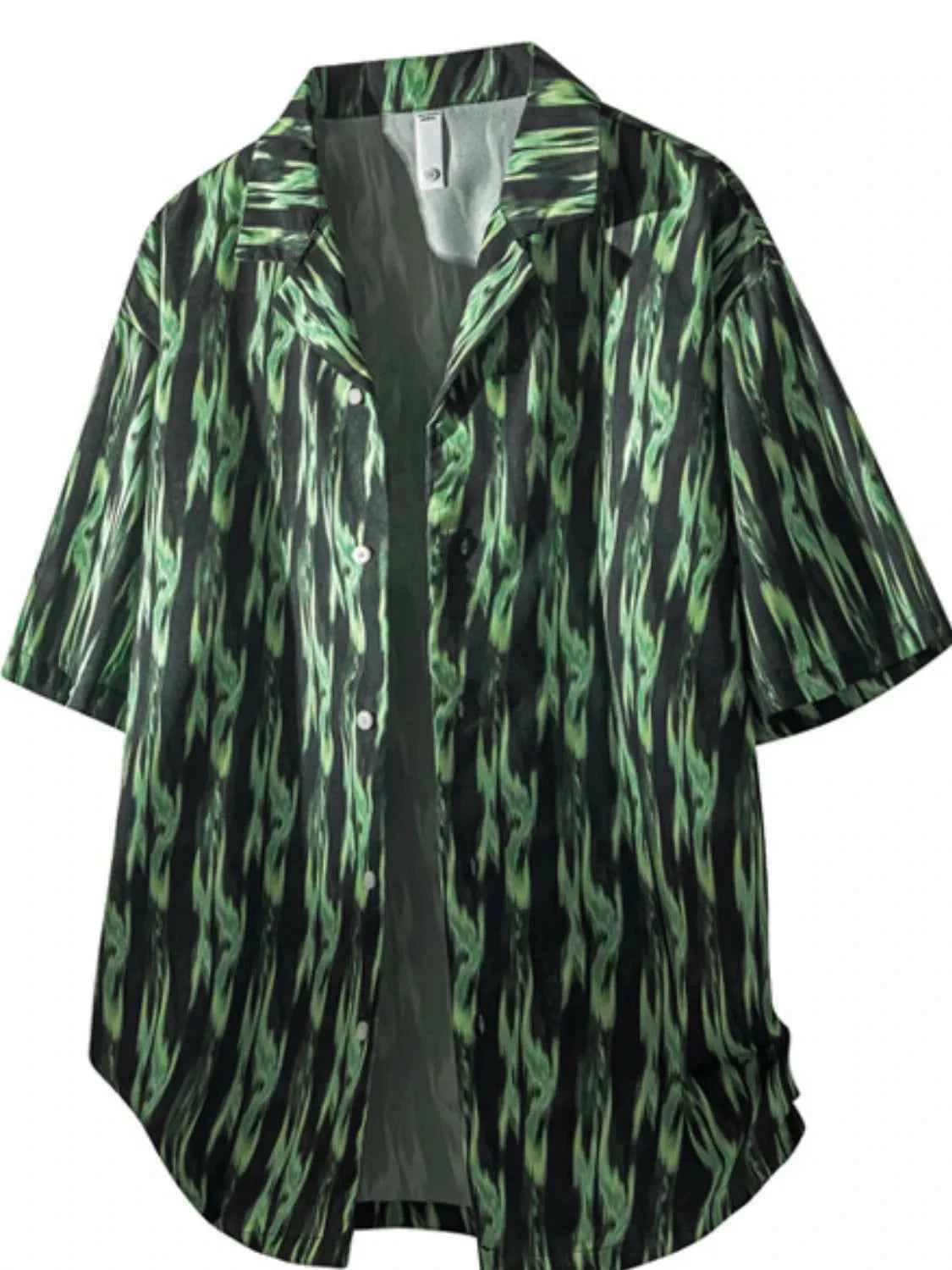 TEEK - Mens Tropical Print Short Sleeve Shirt TOPS TEEK Trend Black Forest S