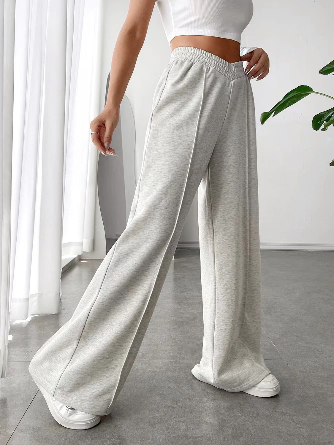 TEEK - Elastic Waist Wide Leg Pants PANTS TEEK Trend