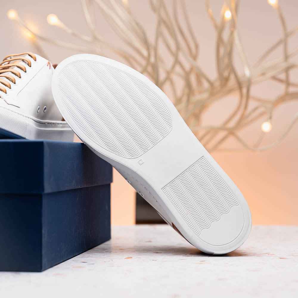 TEEK - 65-229-WHT Diaz Rubberized Calfskin Sneaker White SHOES TEEK ZI