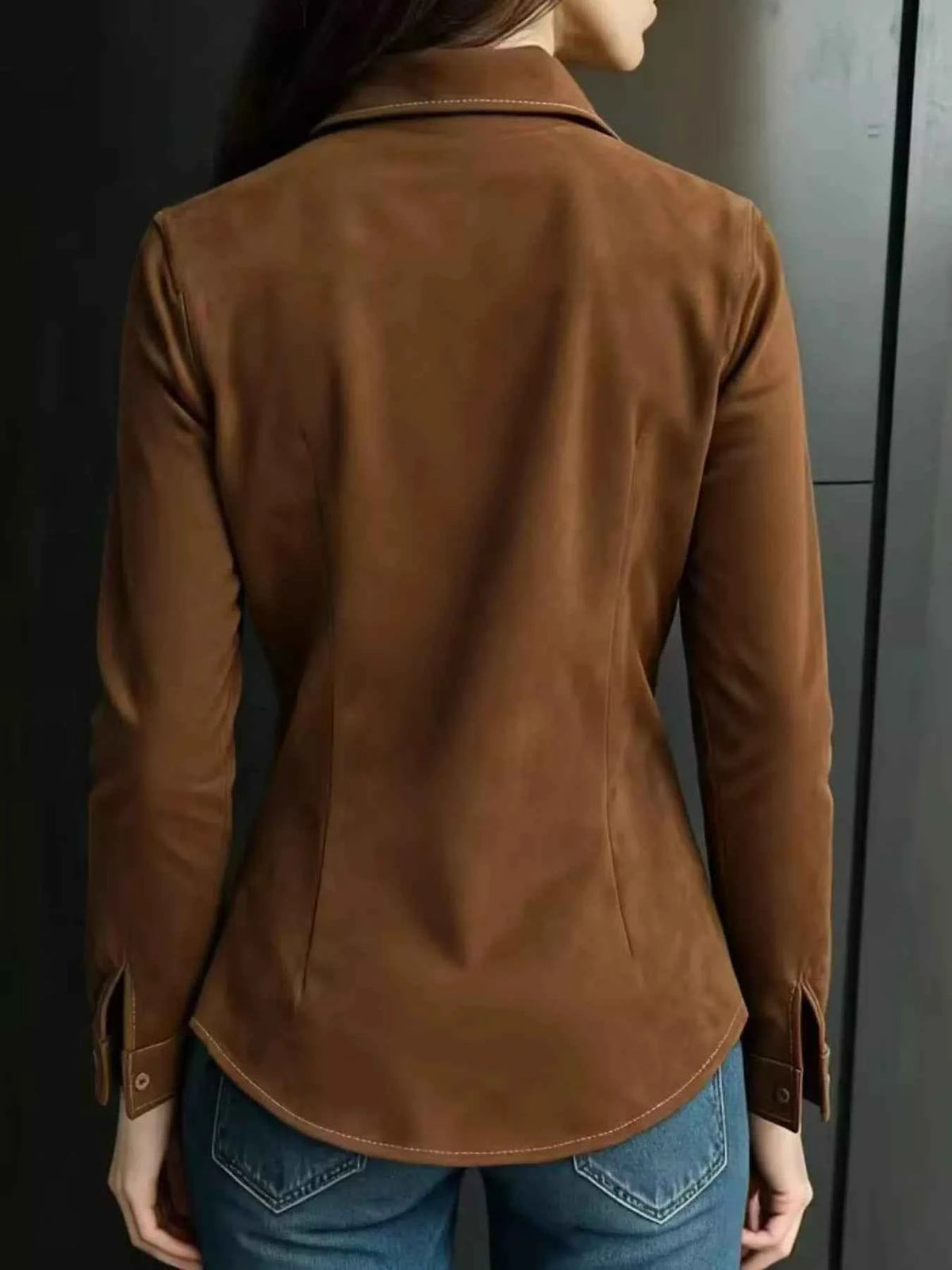 Vintage Button-Down Long Sleeve Shirt Trendsi