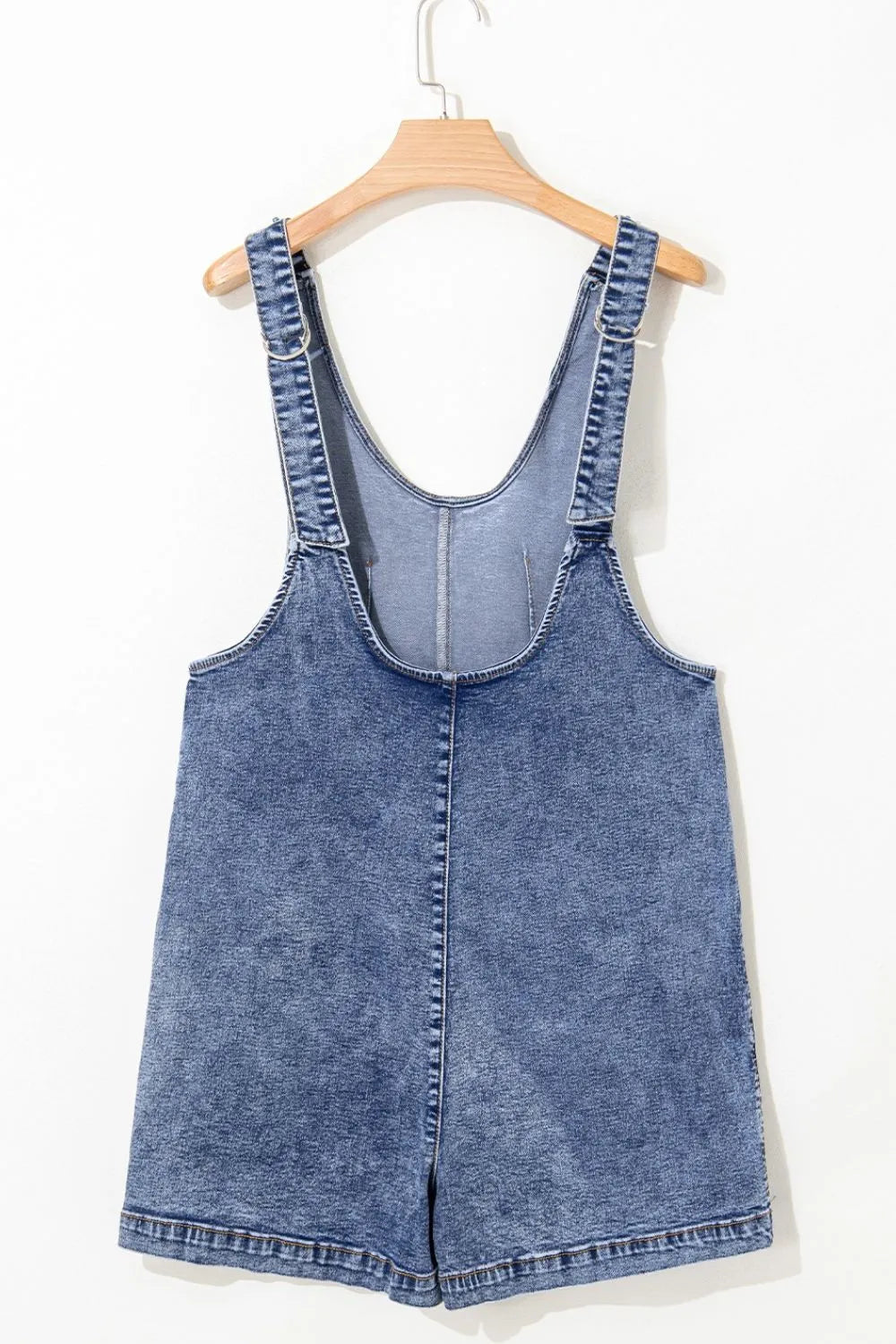 TEEK - U-Neck Patched Pocket Denim Overalls JUMPSUIT TEEK Trend