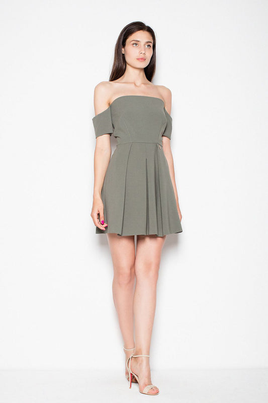 TEEK - Green Off-Shoulder Evening Dress DRESS TEEK M L  