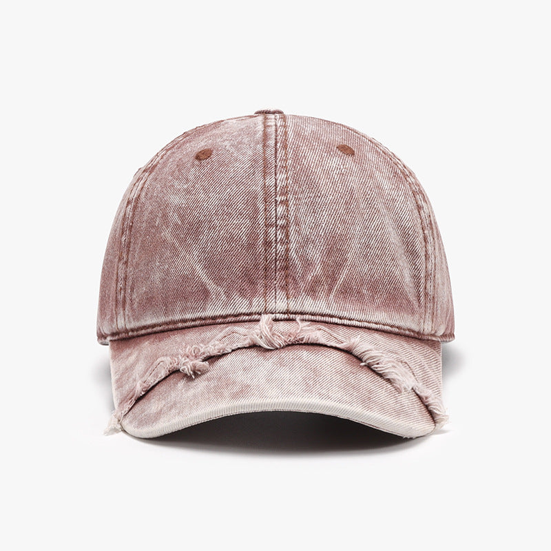 TEEK - Fringe Adjustable Cotton Baseball Cap HAT TEEK Trend Dusty Pink  