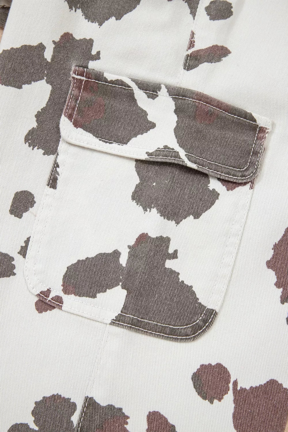 Cow Spots Printed Multi Pocketed Jeans Trendsi