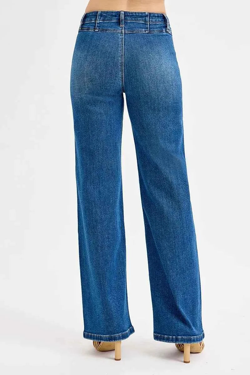 TEEK - Seam Detail Wide Leg Jeans JEANS TEEK Trend