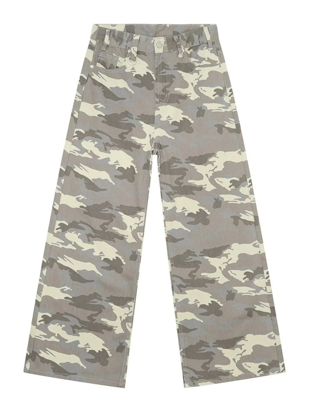 TEEK - Mens Low Rise Wide Leg Pocketed Jeans JEANS TEEK Trend Green Camouflage XS