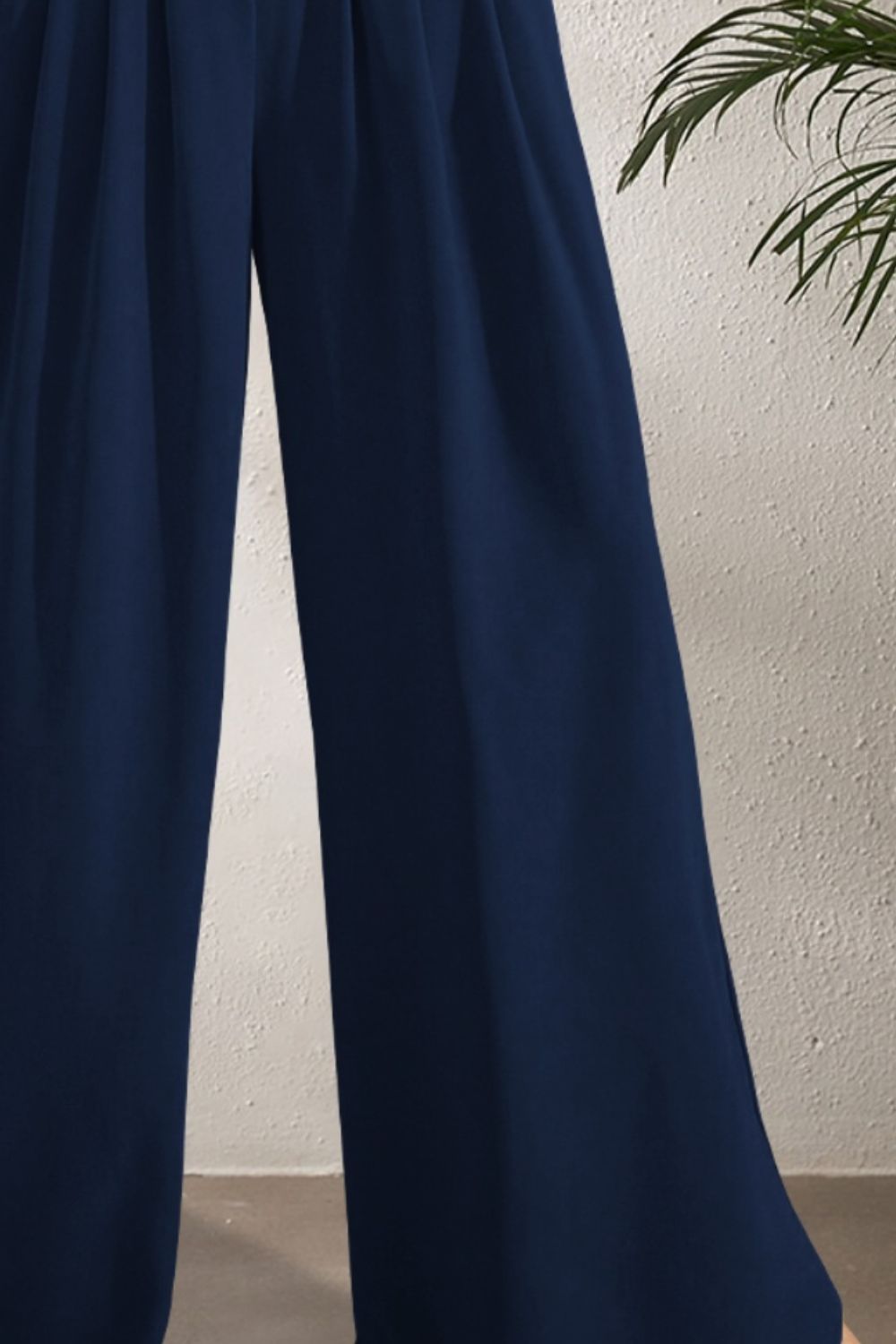 TEEK - High Waist Wide Leg Pleated Pants PANTS TEEK Trend Navy S 