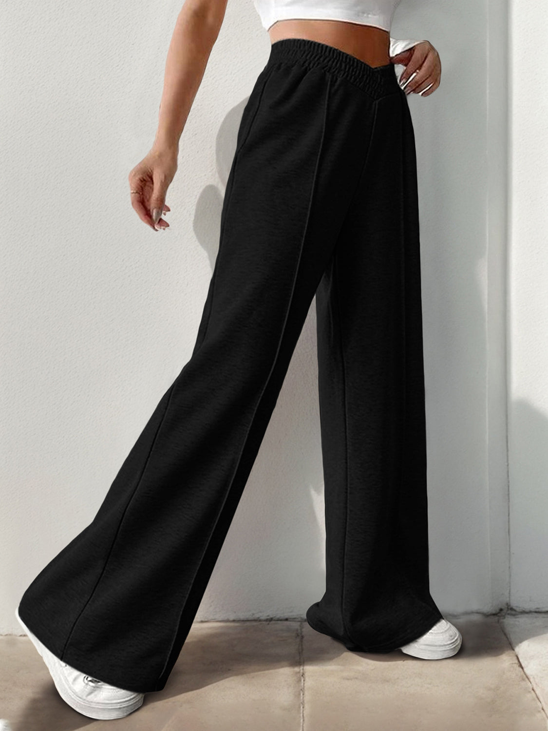 TEEK - Elastic Waist Wide Leg Pants PANTS TEEK Trend