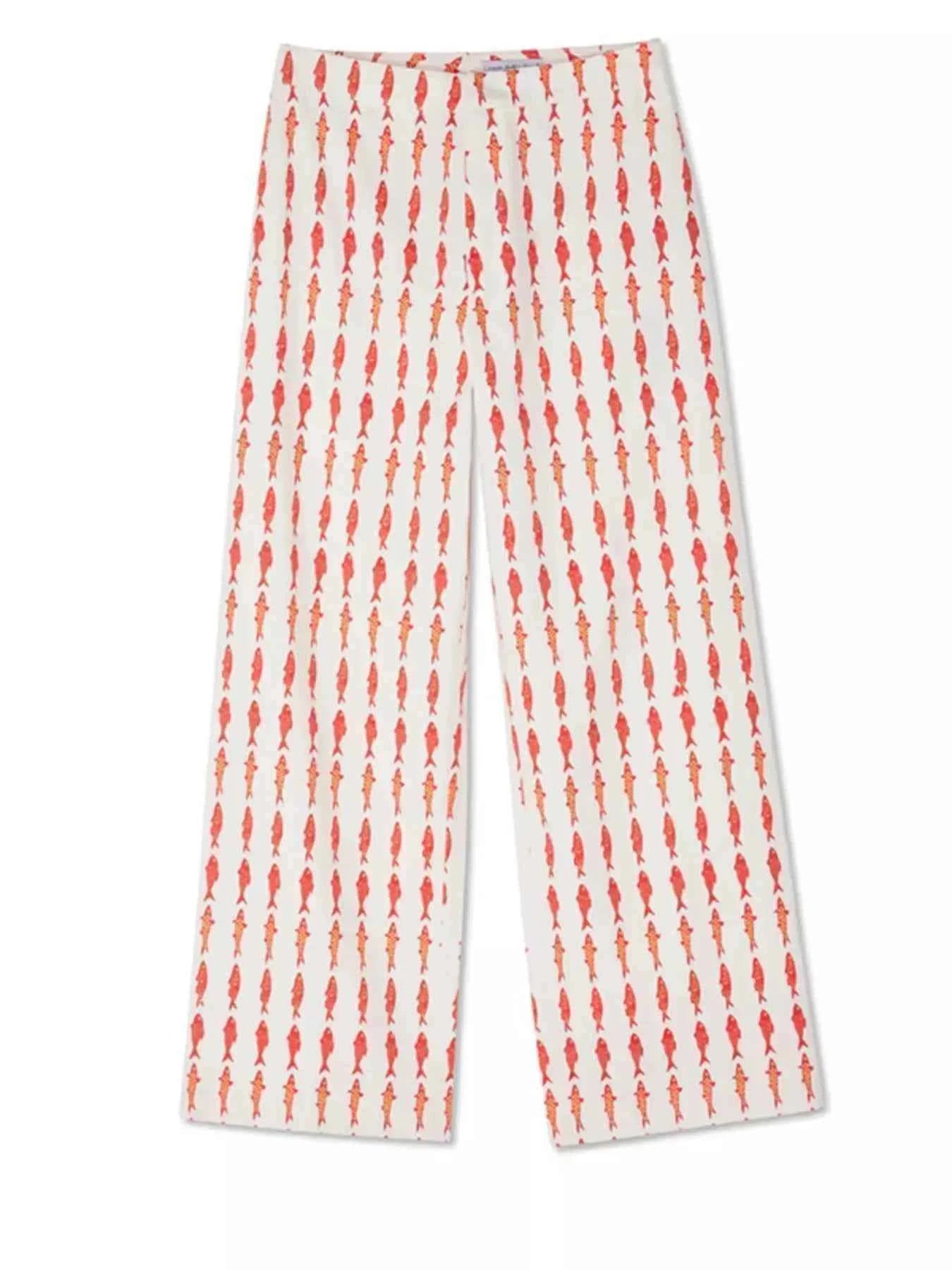TEEK - Fish Print Sleeveless Top and Pants Set SET TEEK Trend