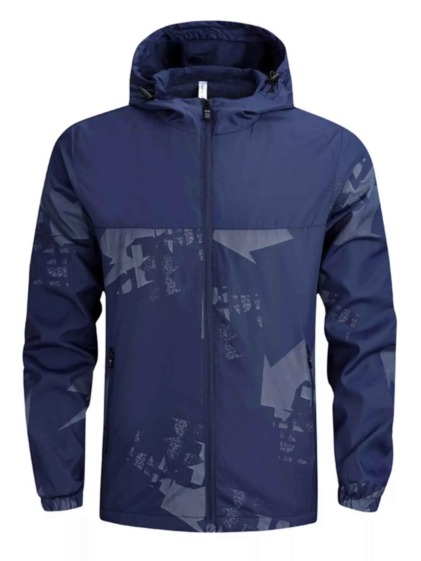 TEEK - Mens Plus Size Lightweight Hooded Windbreaker Jacket JACKET TEEK Trend Dusty Blue L
