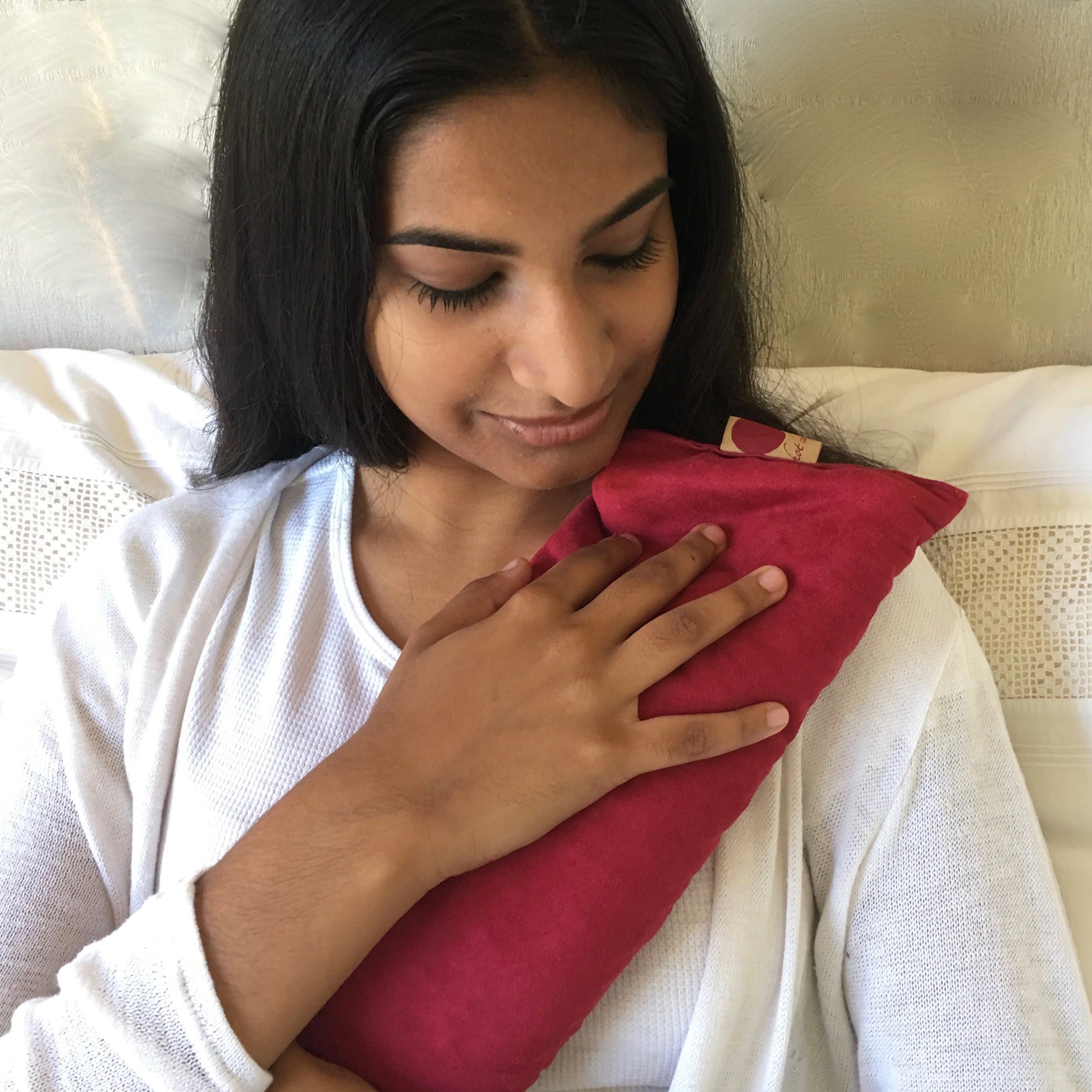 TEEK - Hot Cherry Cervical Neck Pillow Plush Red Ultra-Suede PILLOW TEEK HCP