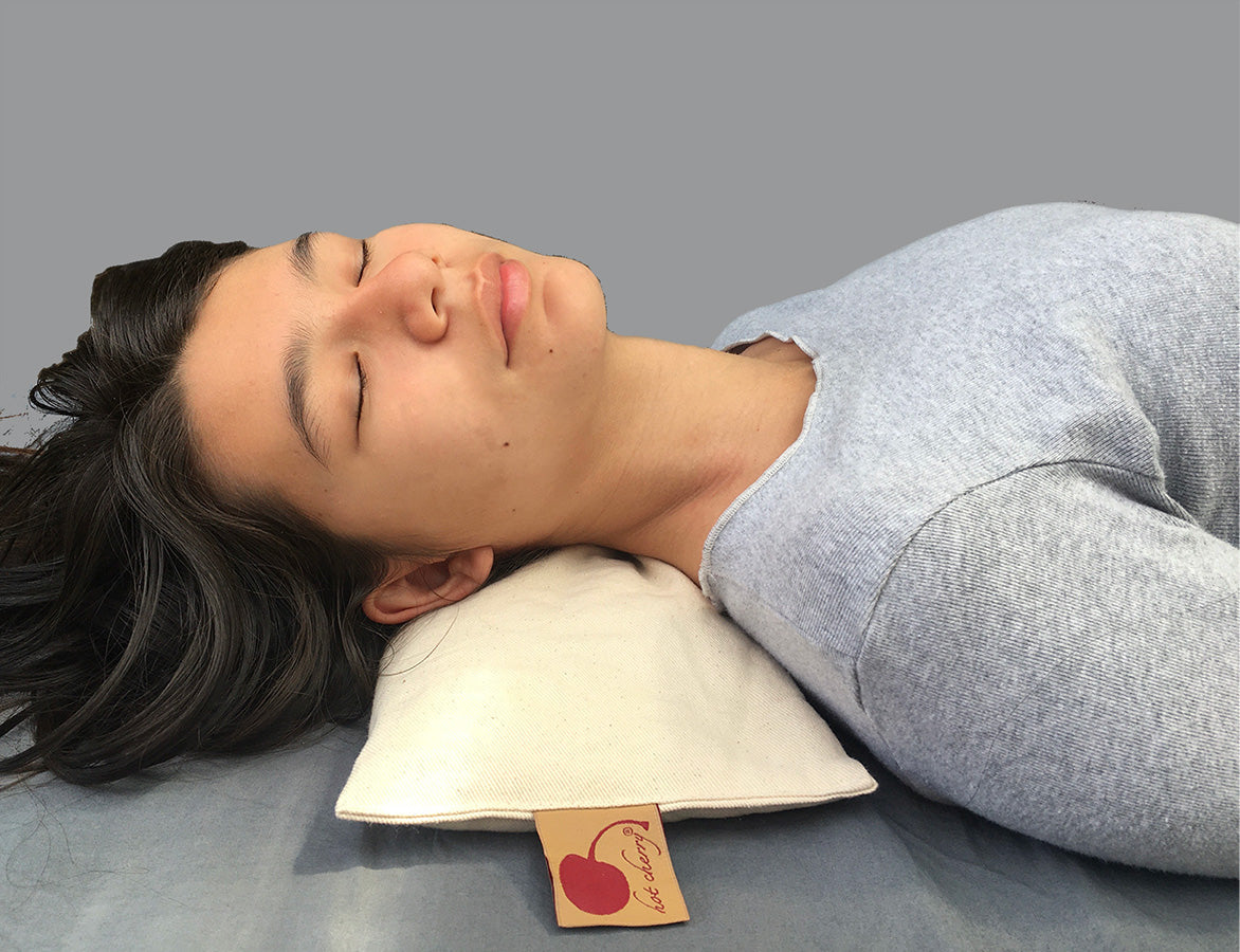 TEEK - Hot Cherry Rectangular/Cervical Neck Pillow Unbleached Pre-Washed Natura Denim Cherry PILLOW TEEK HCP