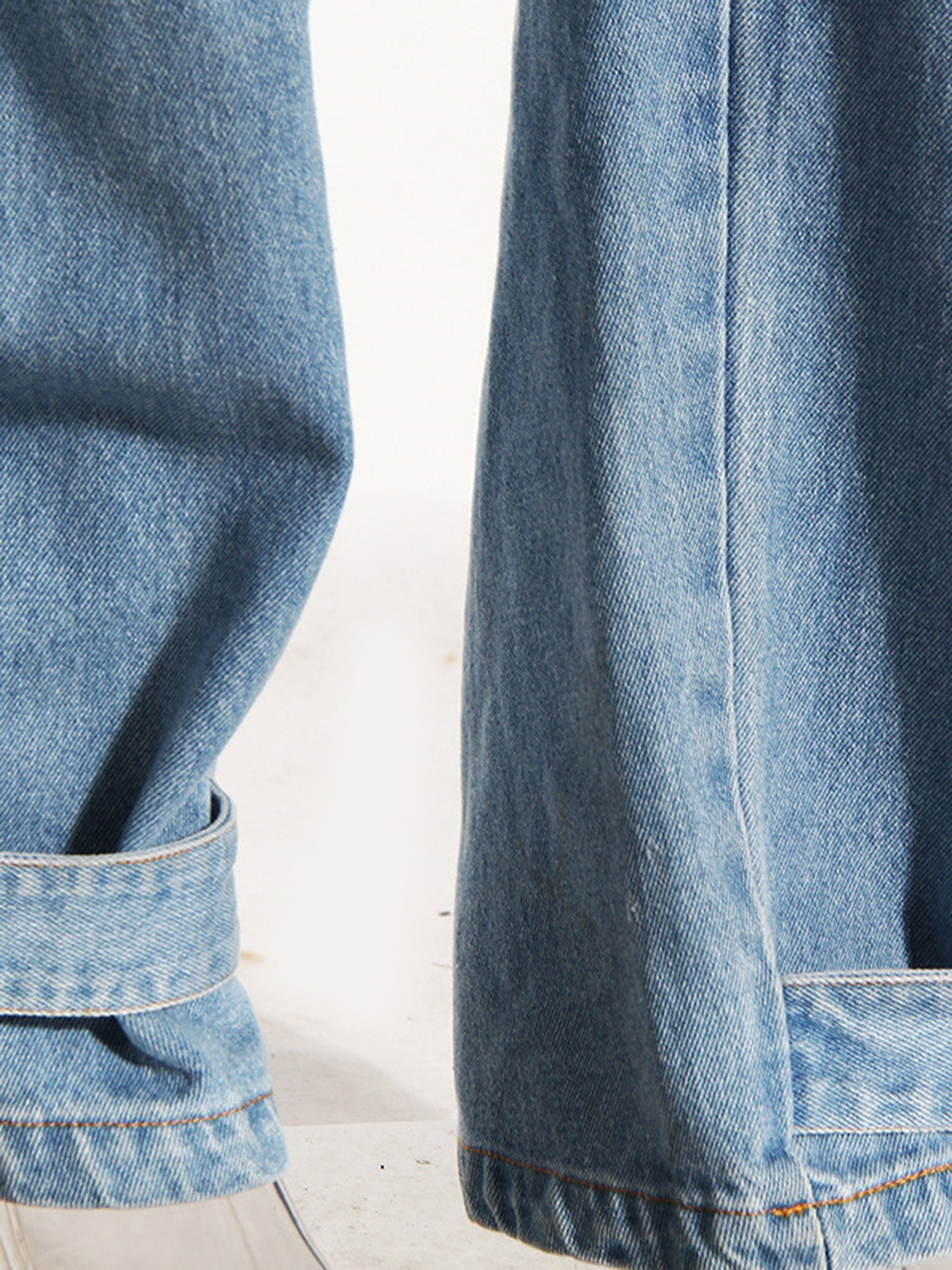 TEEK - Light Washed Wide Leg Cargo Jeans JEANS TEEK Trend   