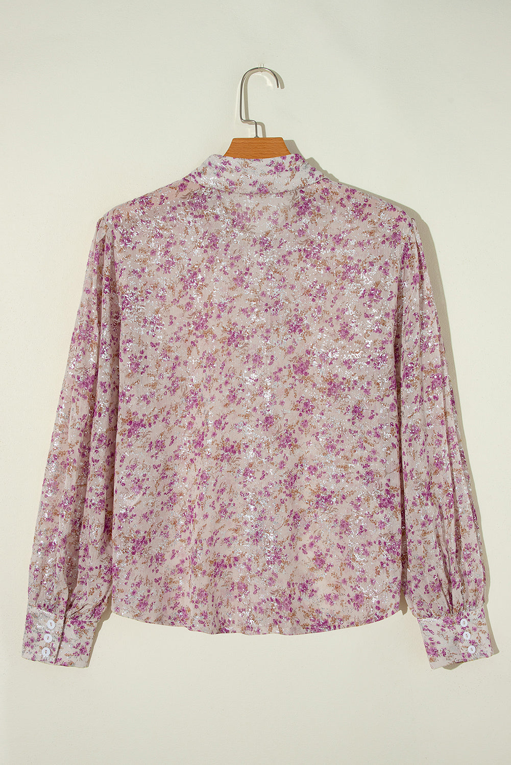 TEEK - Dusty Pink Printed Collared Neck Long Sleeve Shirt TOPS TEEK Trend