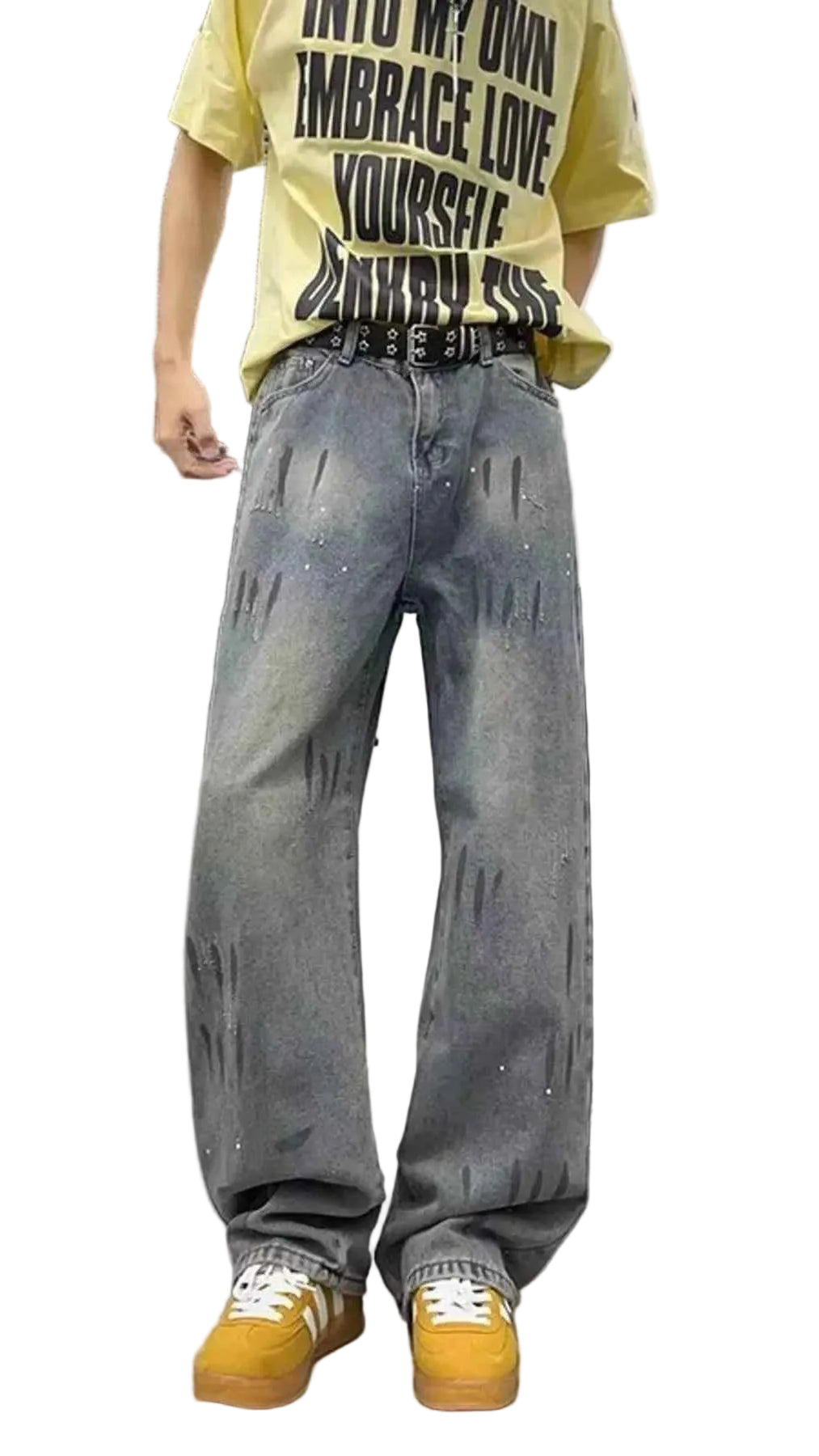 Men's Full Size Wide-Leg Jeans Plus Size Trendsi Blue S
