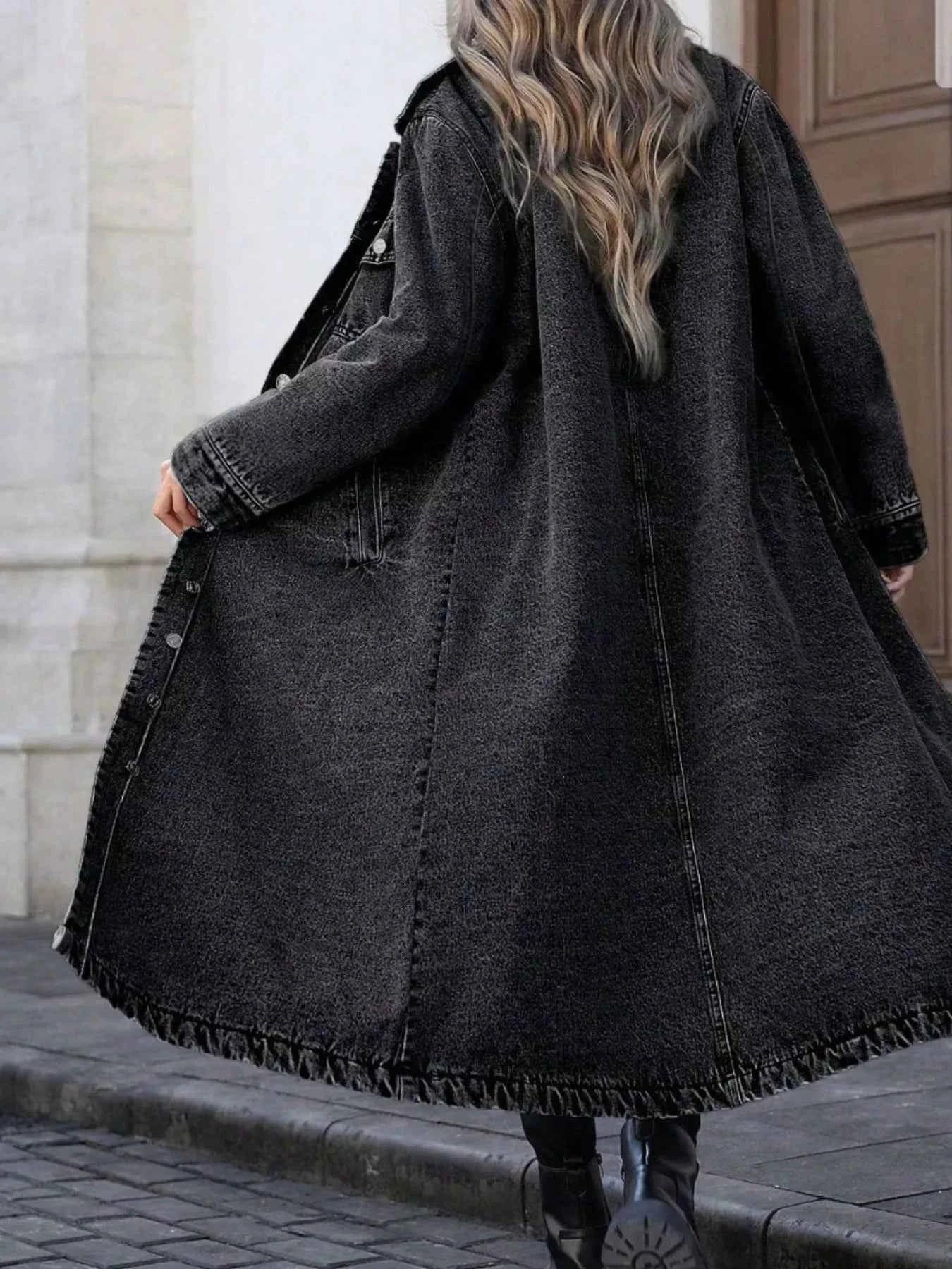 TEEK - Longline Button-Front Denim Coat COAT TEEK Trend