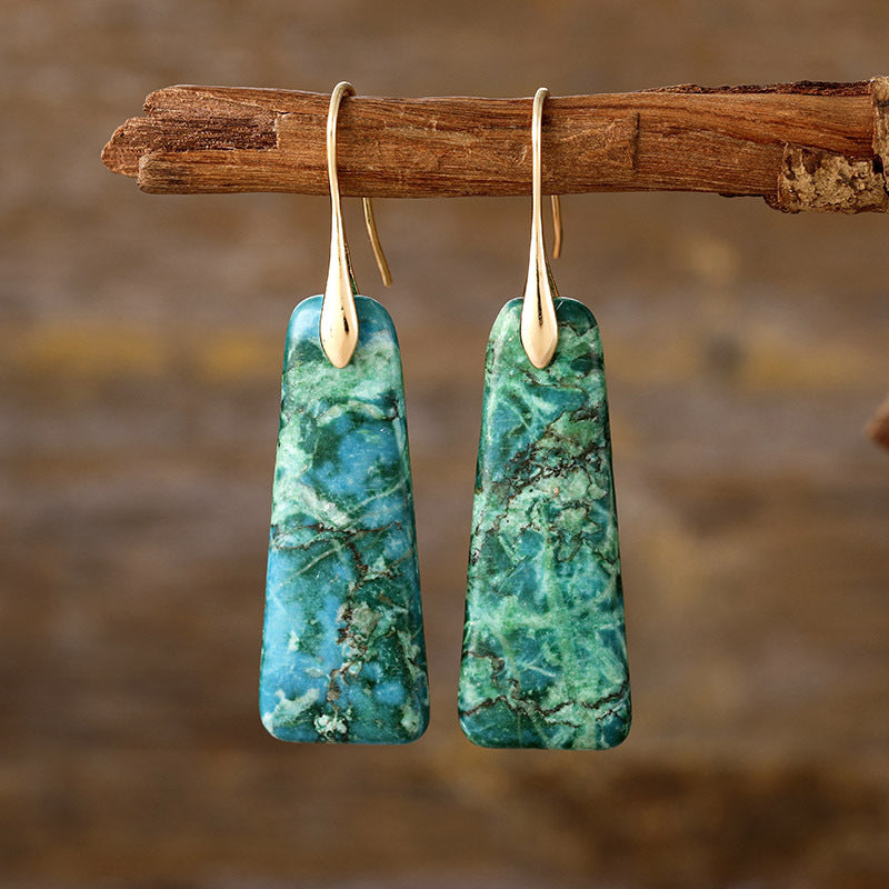 TEEK - Copper Natural Stone Earrings JEWELRY TEEK Trend Green/Gold  