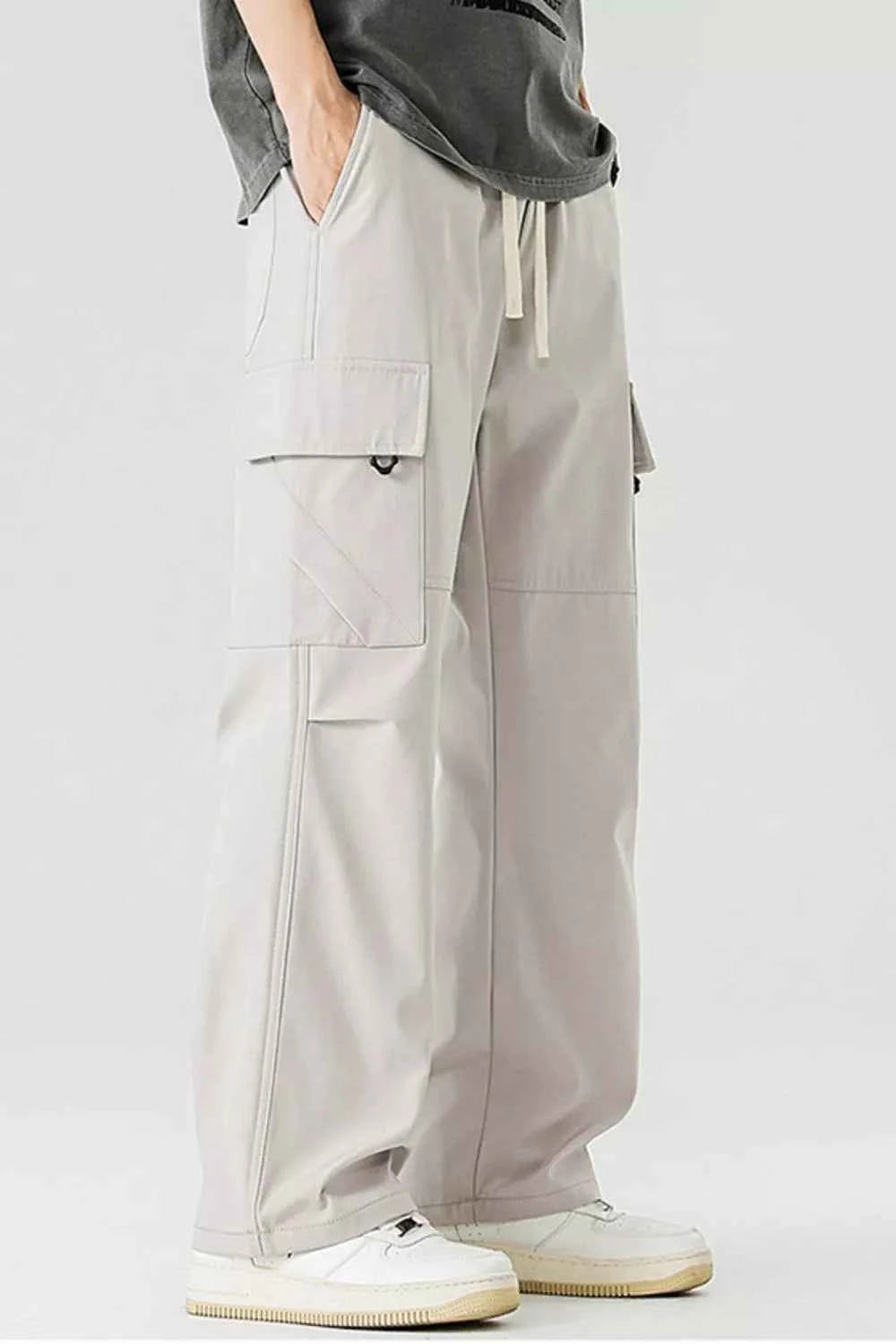 TEEK - Mens Plus Size Loose Fit Multi-Pocket Cargo Pants PANTS TEEK Trend Beige M