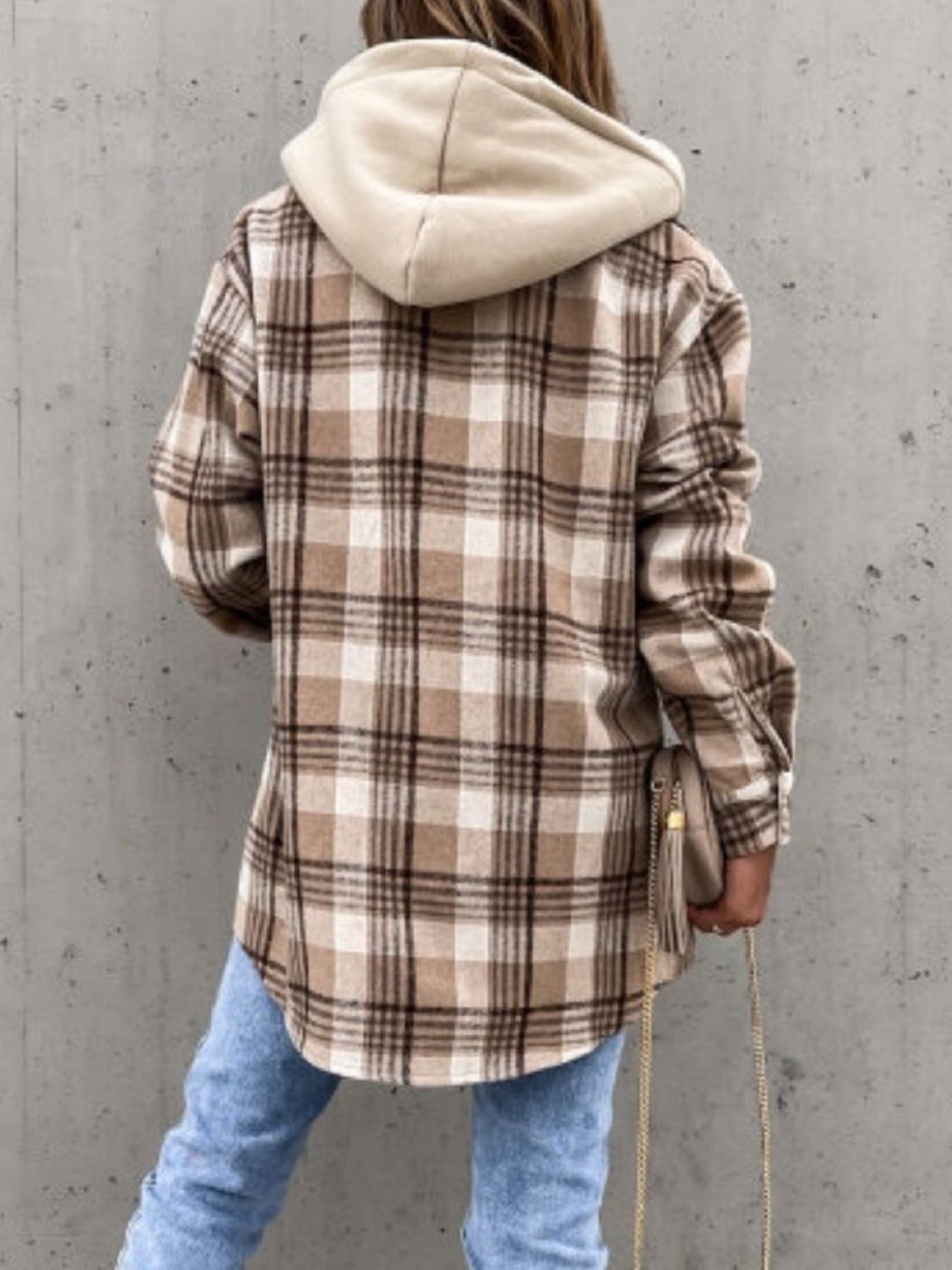 TEEK - Plaid Button Up Removable Hood Jacket JACKET TEEK Trend