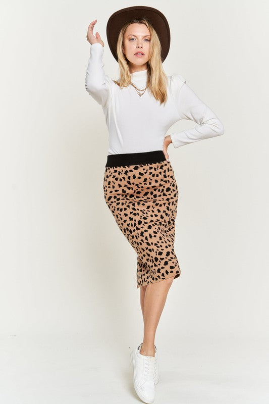 TEEK - PLUS SIZE ANIMAL PRINT SWEATER SKIRT SKIRT TEEK FG   