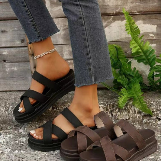 TEEK - Crisscross Strap Flat Sandals