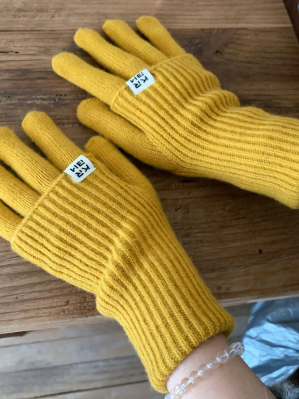 TEEK - Ribbed Knit Winter Gloves GLOVES TEEK Trend Yellow One Size
