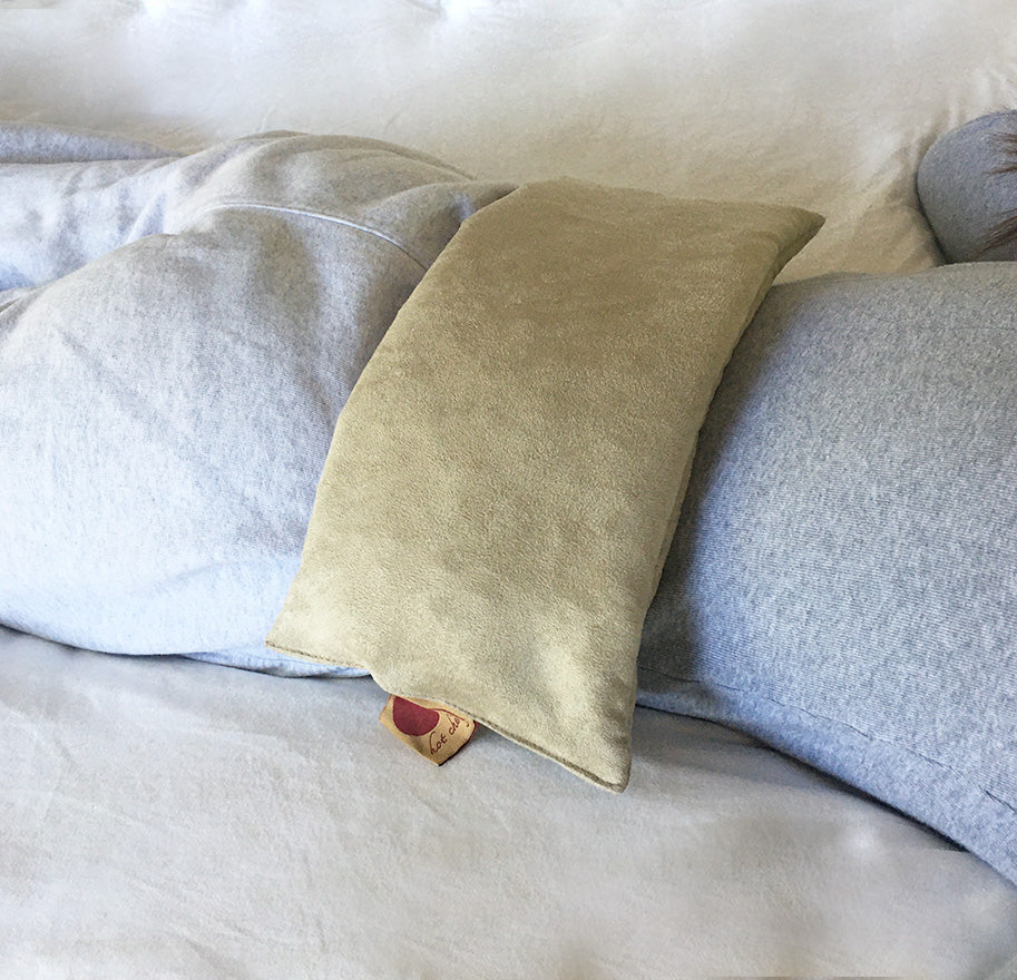 TEEK - Hot Cherry Rectangular/Cervical Neck Pillow Plush Tan Ultra-Suede PILLOW TEEK HCP