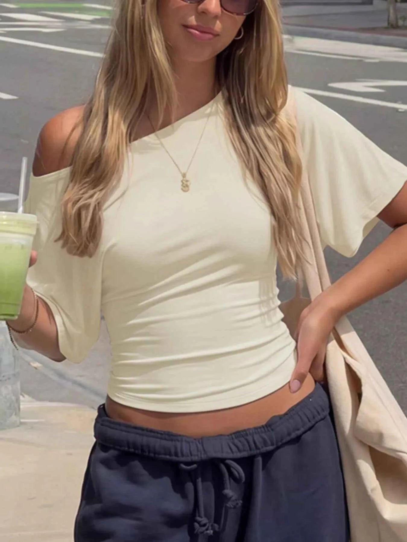 TEEK - Boat Neck Short Sleeve T-Shirt TOPS TEEK Trend