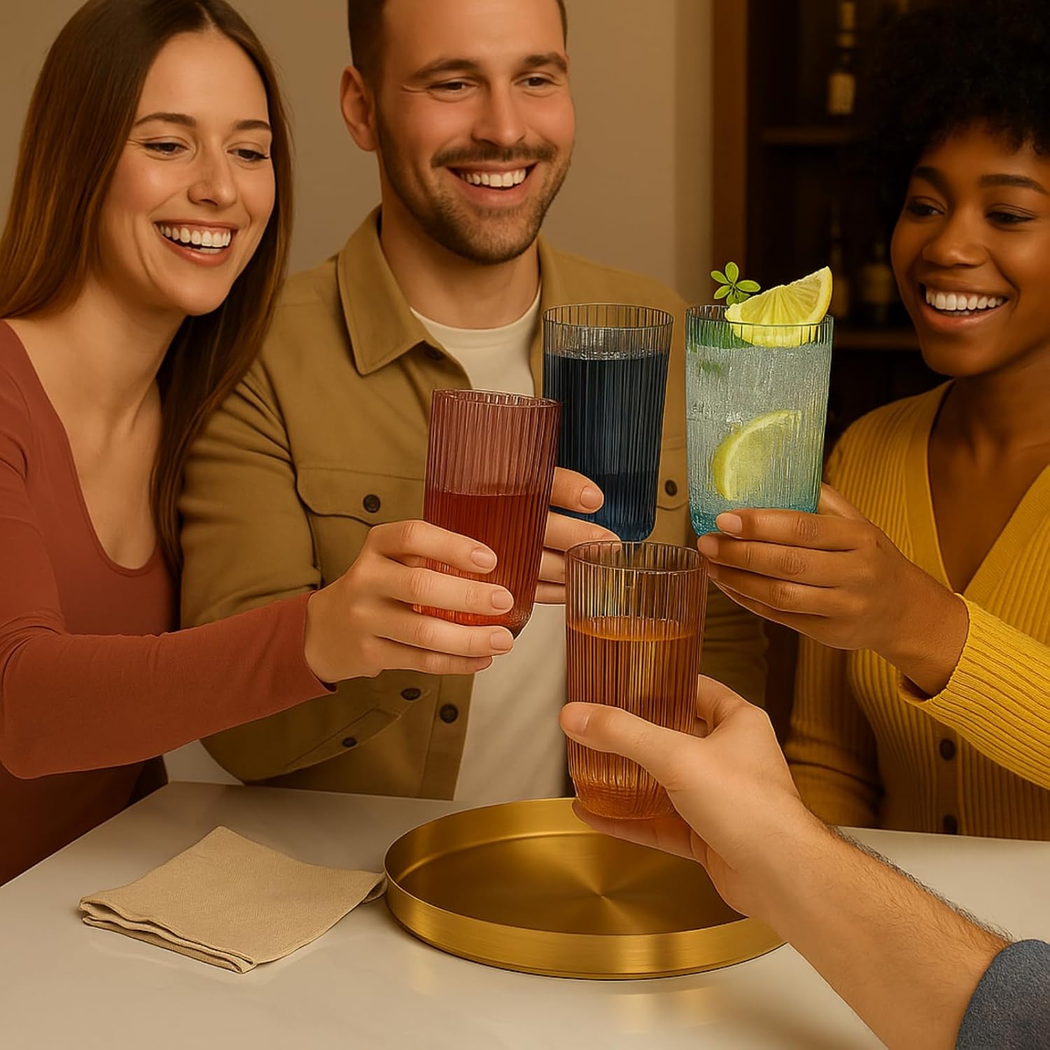 TEEK - Shatterproof European Ribbed Drinking Glasses Set HOME DECOR TEEK KS