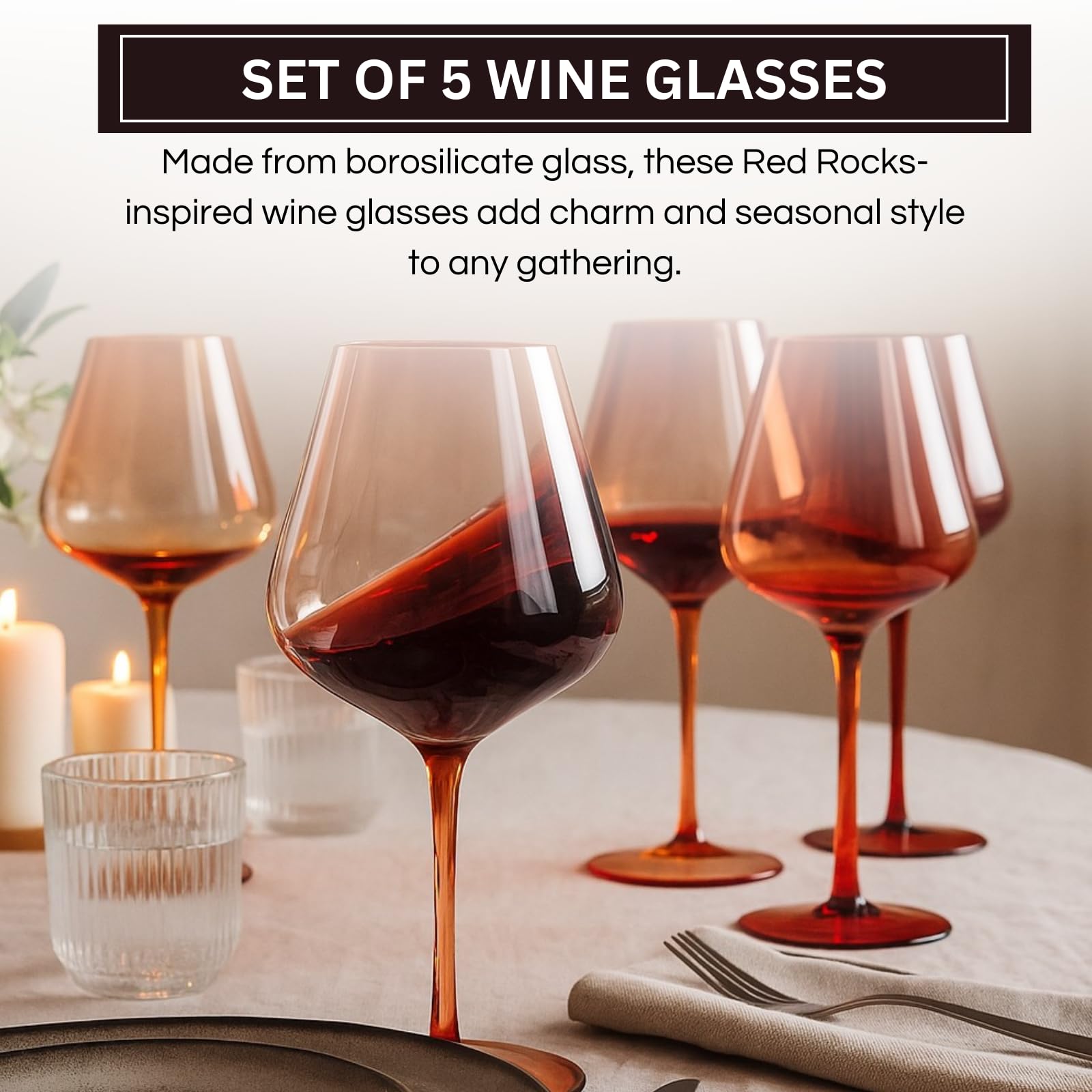 TEEK - Red Rocks Gradient Colored Wine Glass Set HOME DECOR TEEK KS