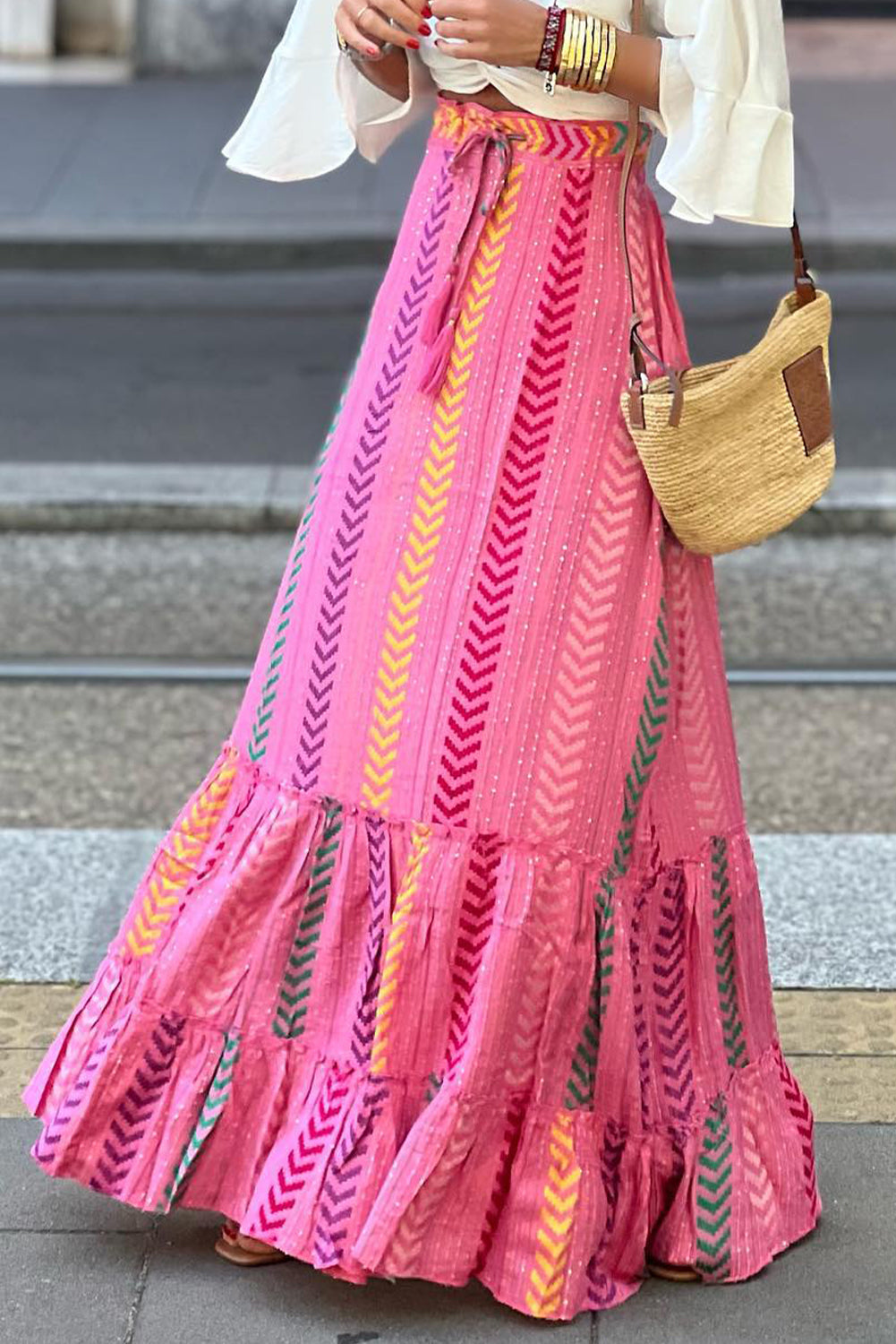 TEEK - Carnation Pink Drawstring High Waist Skirt SKIRT TEEK Trend S  