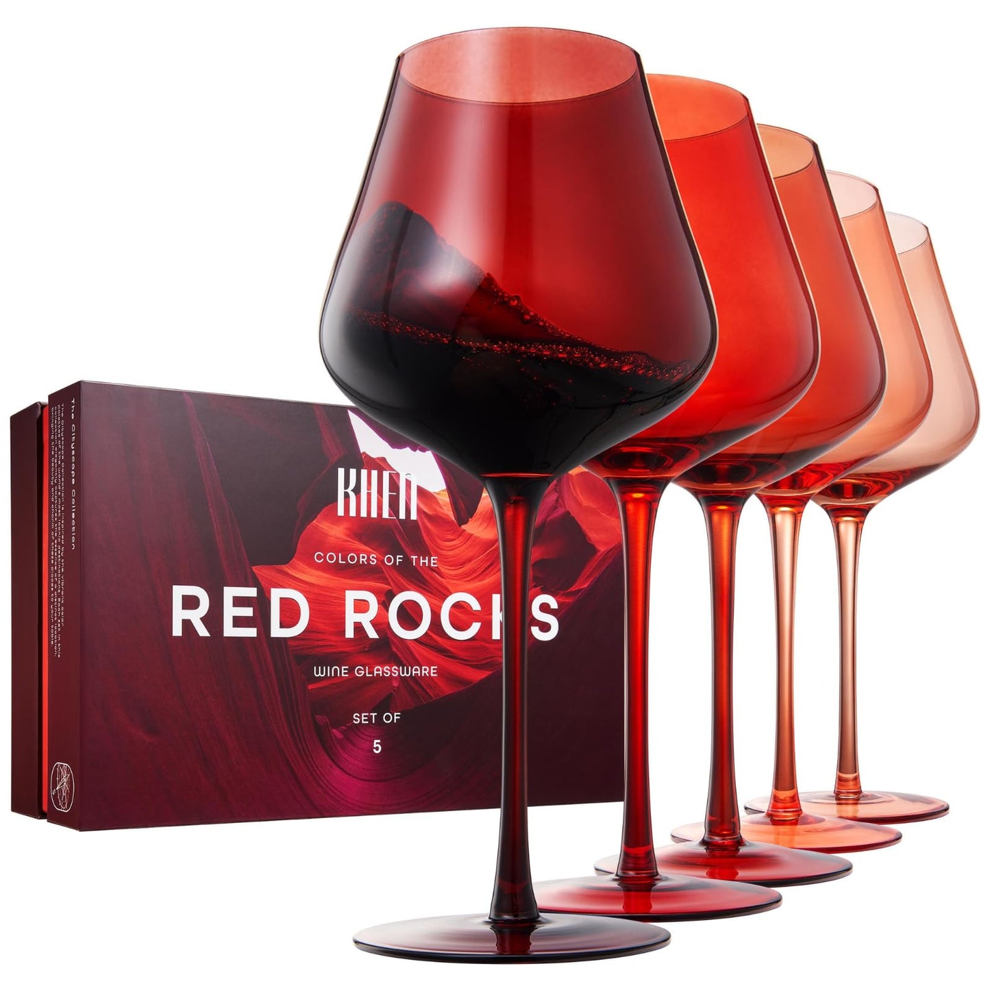 TEEK - Red Rocks Gradient Colored Wine Glass Set HOME DECOR TEEK KS