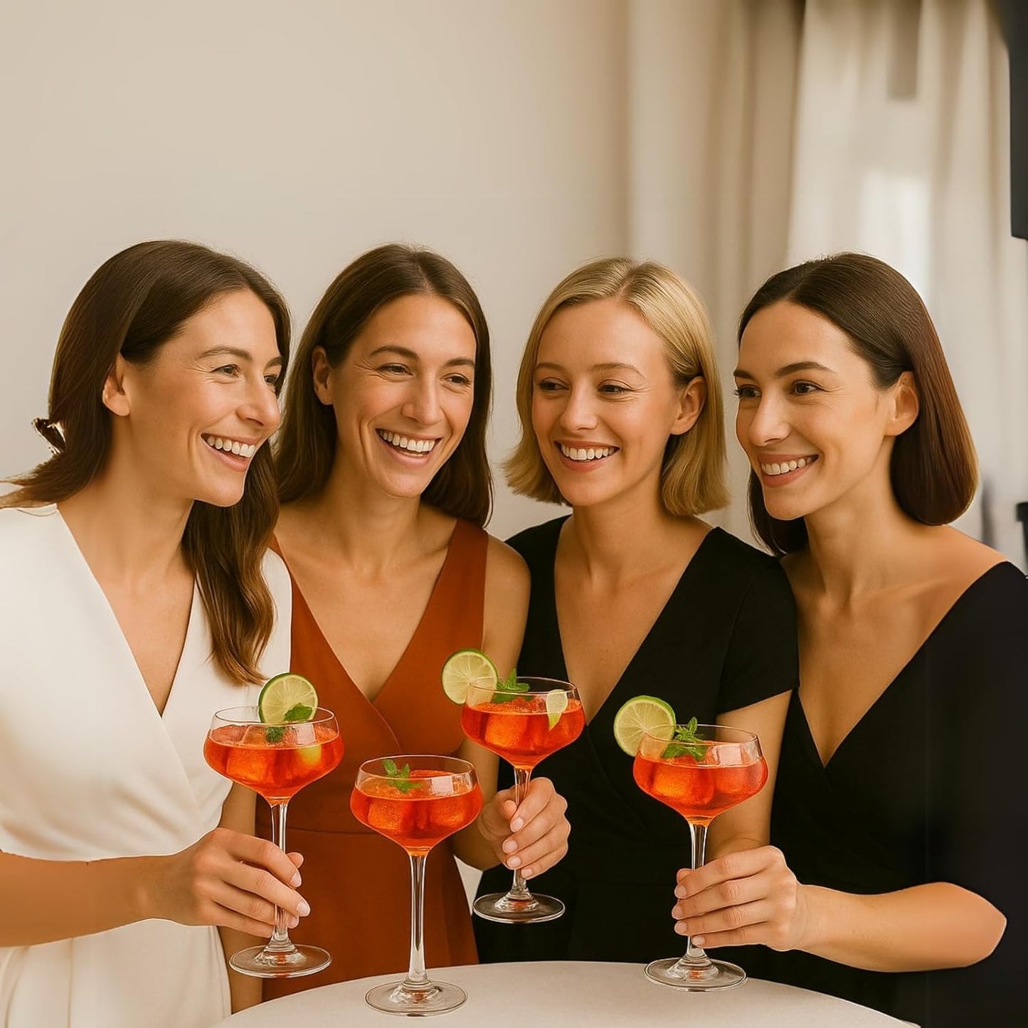 TEEK - Khen Acrylic – Set of 4 Stemmed 8 oz Clear Cocktail Glasses HOME DECOR TEEK KS