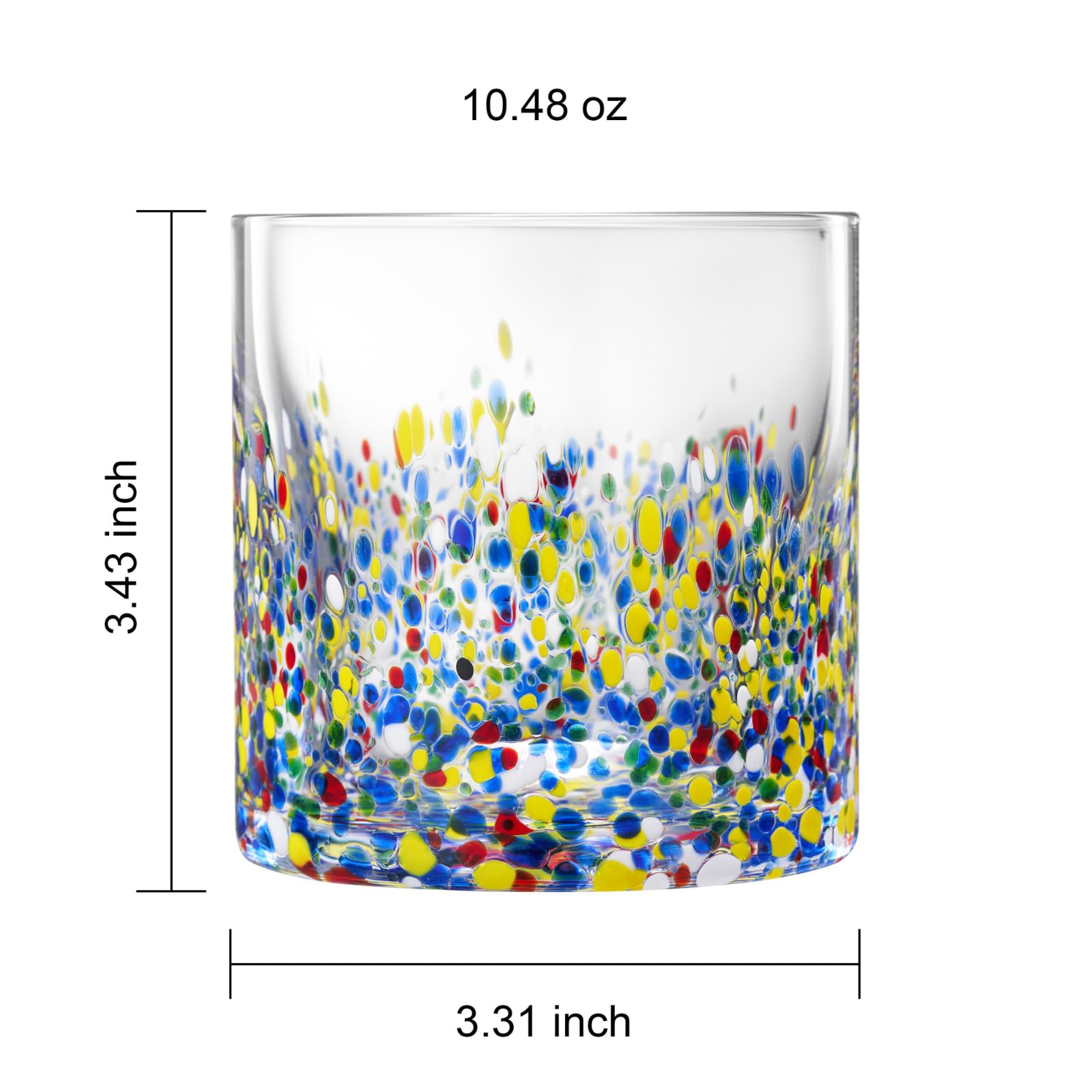 TEEK - The Wine Savant Mexican Glass Hand Blown Glassware - Confetti Rock HOME DECOR TEEK KS