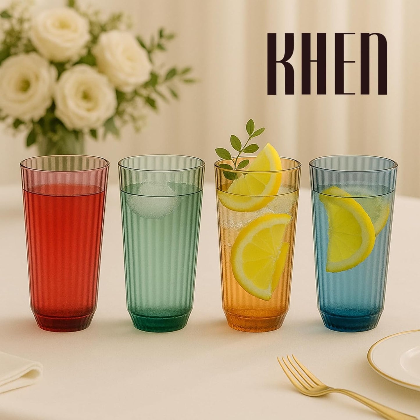 TEEK - Shatterproof European Ribbed Drinking Glasses Set HOME DECOR TEEK KS