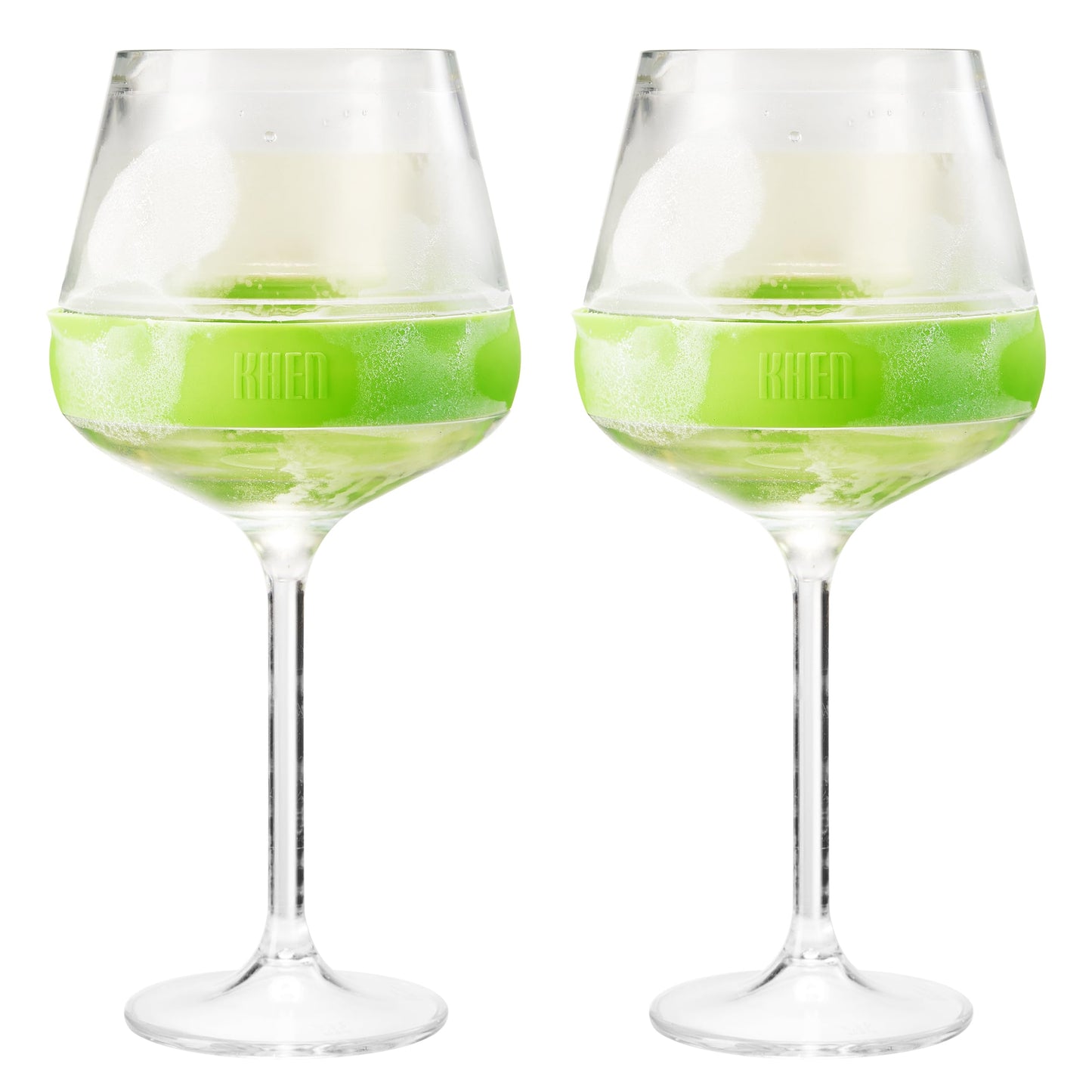 TEEK - Stemmed Acrylic Cooling Wine Glasses 14oz Set | Green HOME DECOR TEEK KS