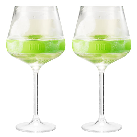 TEEK - Stemmed Acrylic Cooling Wine Glasses 14oz Set | Green HOME DECOR TEEK KS