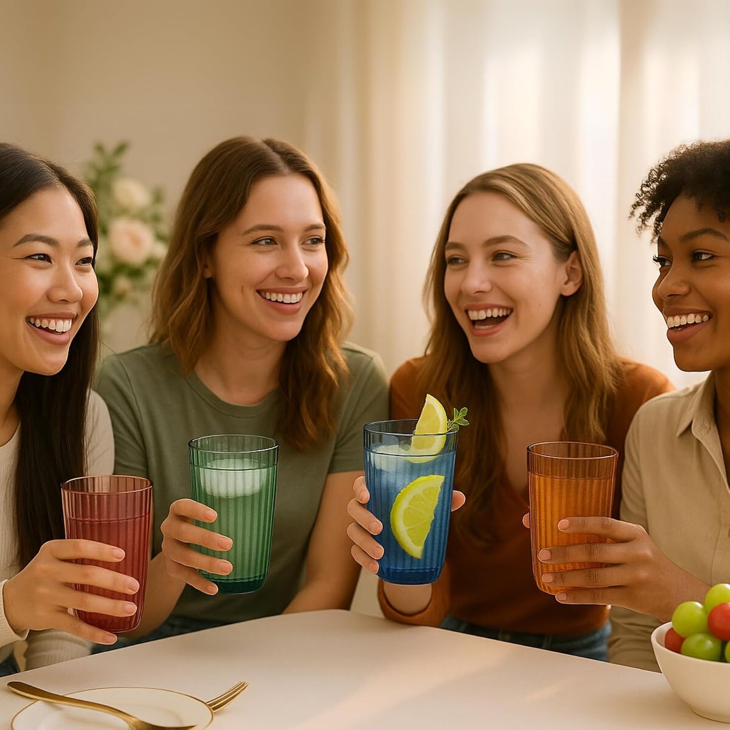 TEEK - Shatterproof European Ribbed Drinking Glasses Set HOME DECOR TEEK KS