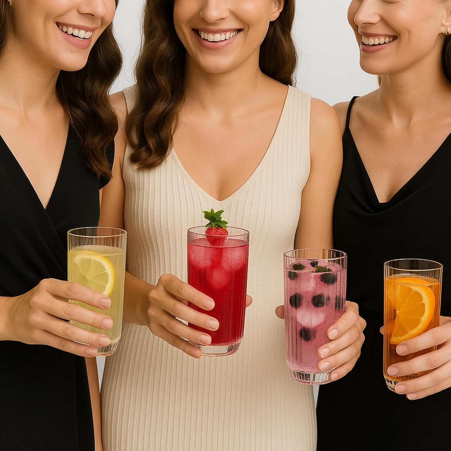 TEEK - Khen Shatterproof Ribbed - Set of 4 Clear 12oz Tritan Tumblers HOME DECOR TEEK KS