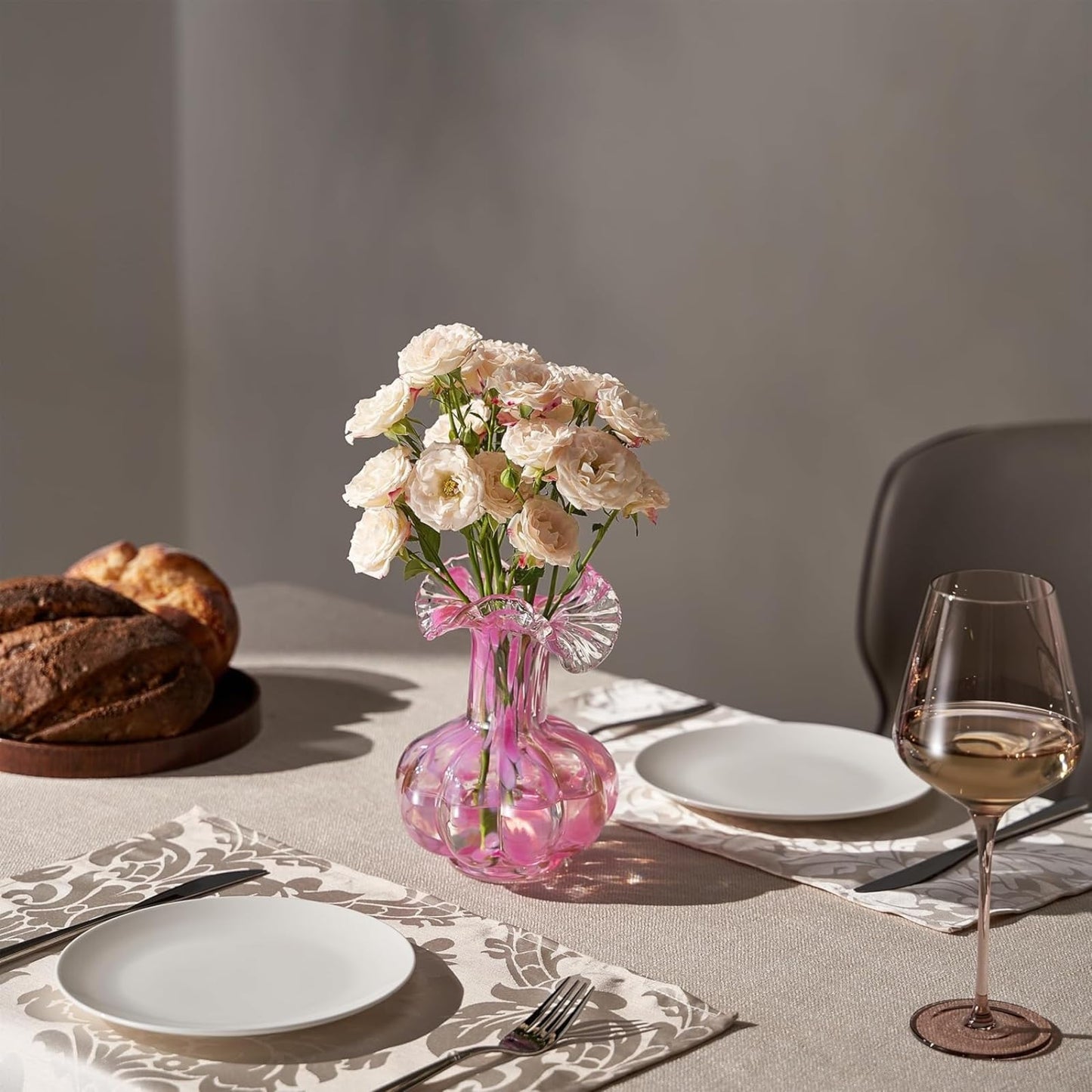 TEEK - Blush Petal Small Hand‑Blown Glass Flower Vase Décor 7″ HOME DECOR TEEK KS