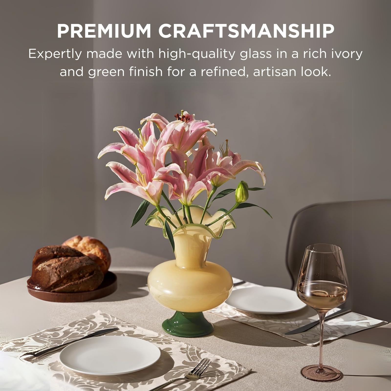 TEEK - Verdant Bloom Hand-Blown Glass Flower Vase Décor - 11" HOME DECOR TEEK KS