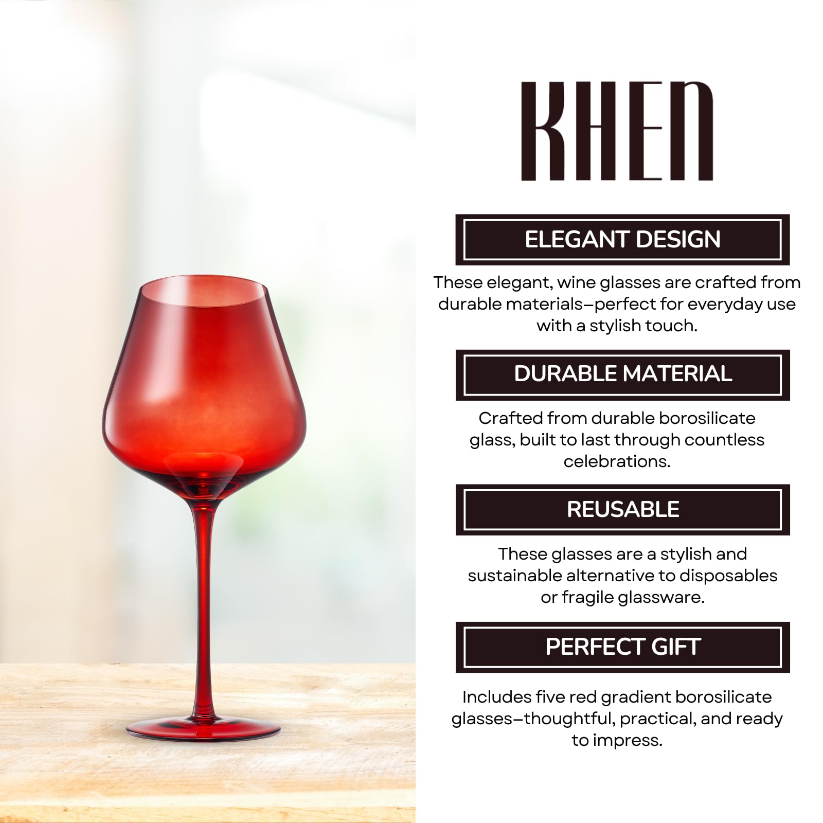 TEEK - Red Rocks Gradient Colored Wine Glass Set HOME DECOR TEEK KS