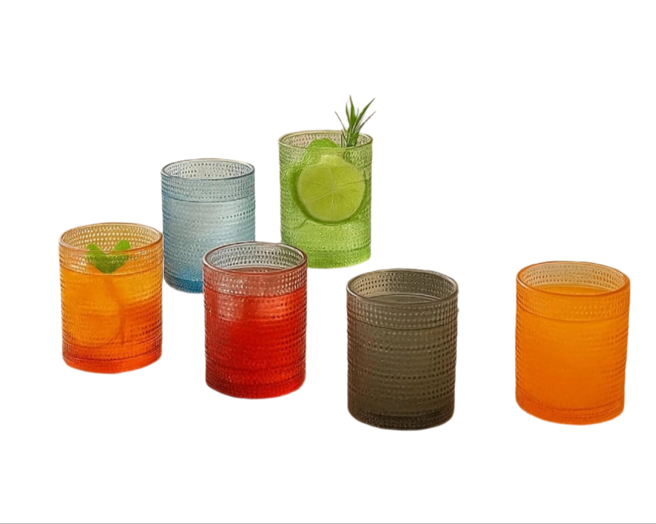TEEK - Retro-Inspired Hobnail Acrylic Lowball Glasses Set HOME DECOR TEEK KS