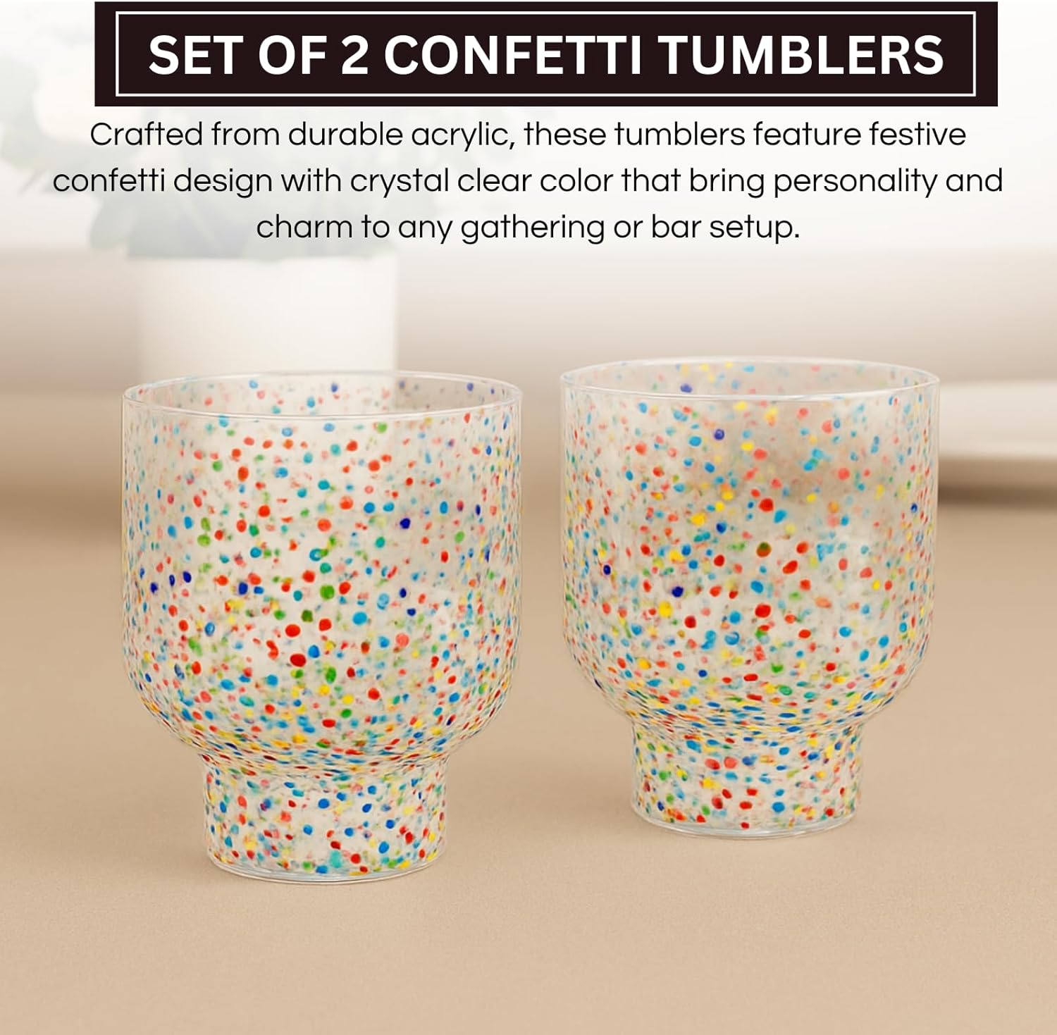 TEEK - Confetti Stemless Tumblers Set HOME DECOR TEEK KS