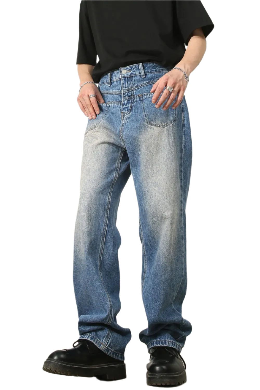 TEEK - Mens Mid Rise Medium Wash Jeans JEANS TEEK Trend S