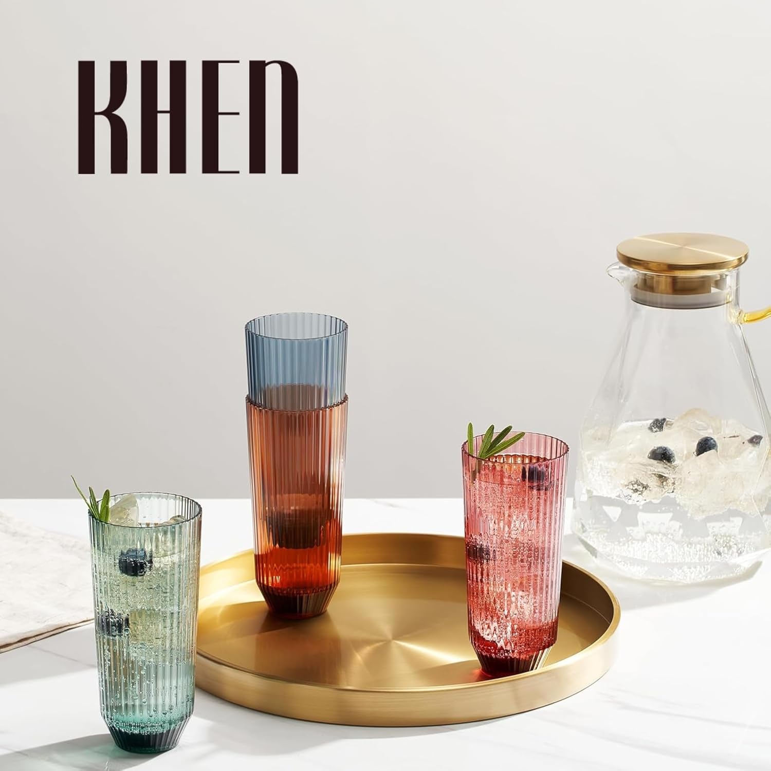 TEEK - Shatterproof European Ribbed Drinking Glasses Set HOME DECOR TEEK KS